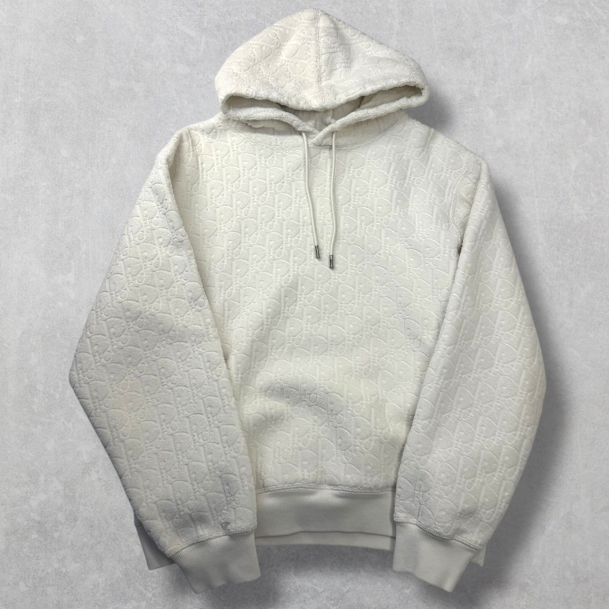 Dior Oblique Relaxed-Fit Hooded Sweatshirt White XL
