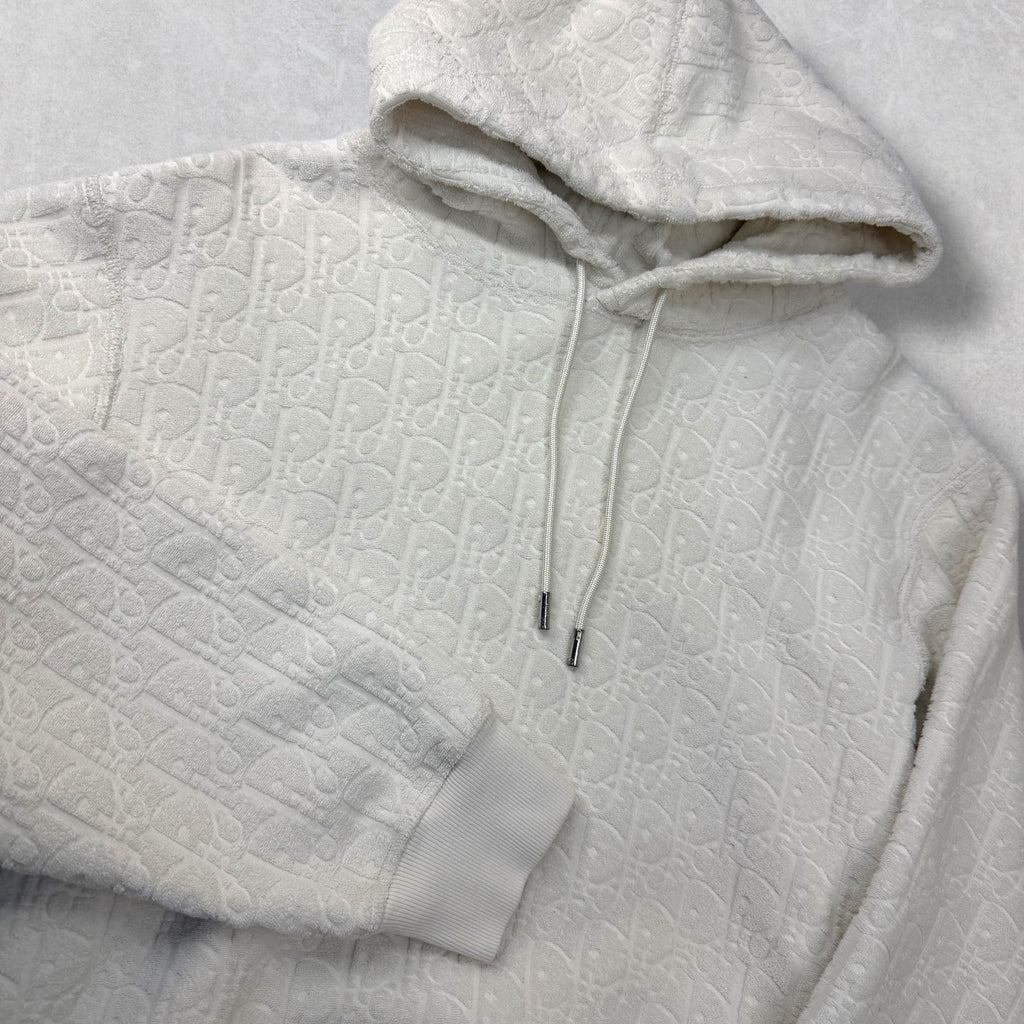Dior Oblique Relaxed-Fit Hooded Sweatshirt White XL