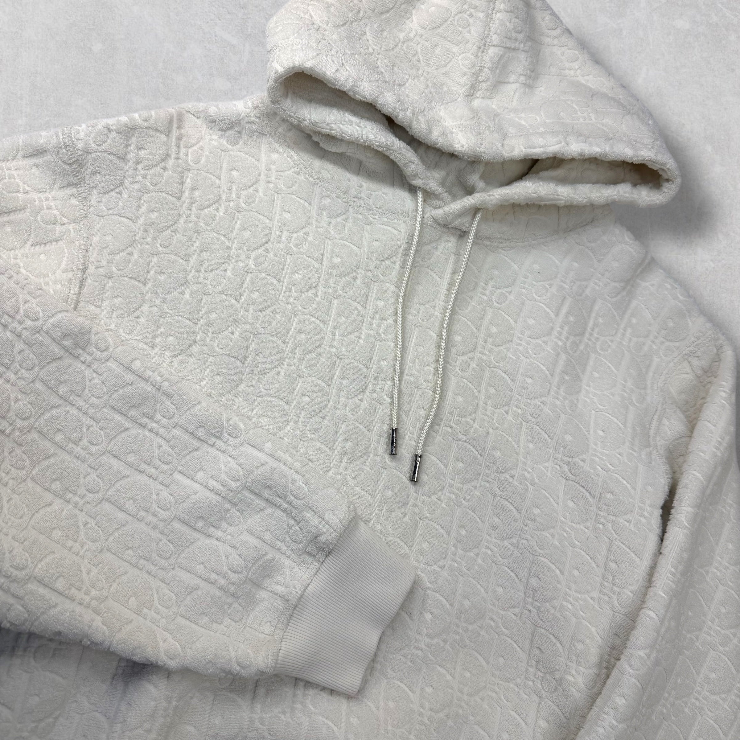 Dior Oblique Relaxed-Fit Hooded Sweatshirt White XL