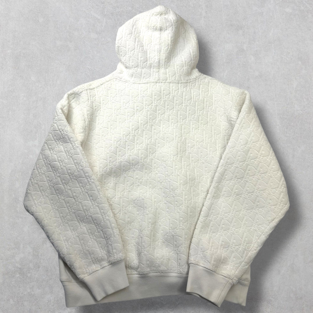 Dior Oblique Relaxed-Fit Hooded Sweatshirt White XL