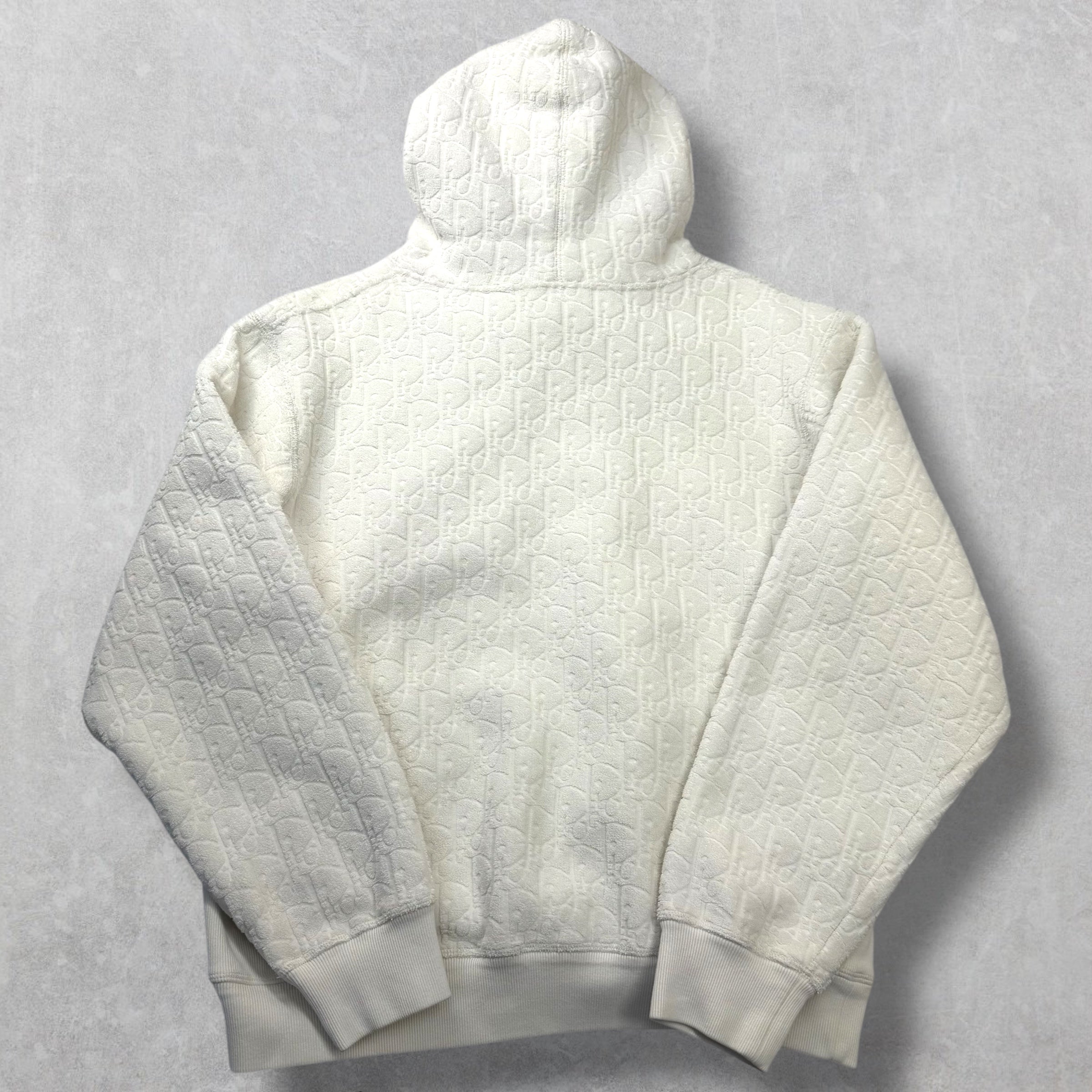 Dior Oblique Relaxed-Fit Hooded Sweatshirt White XL
