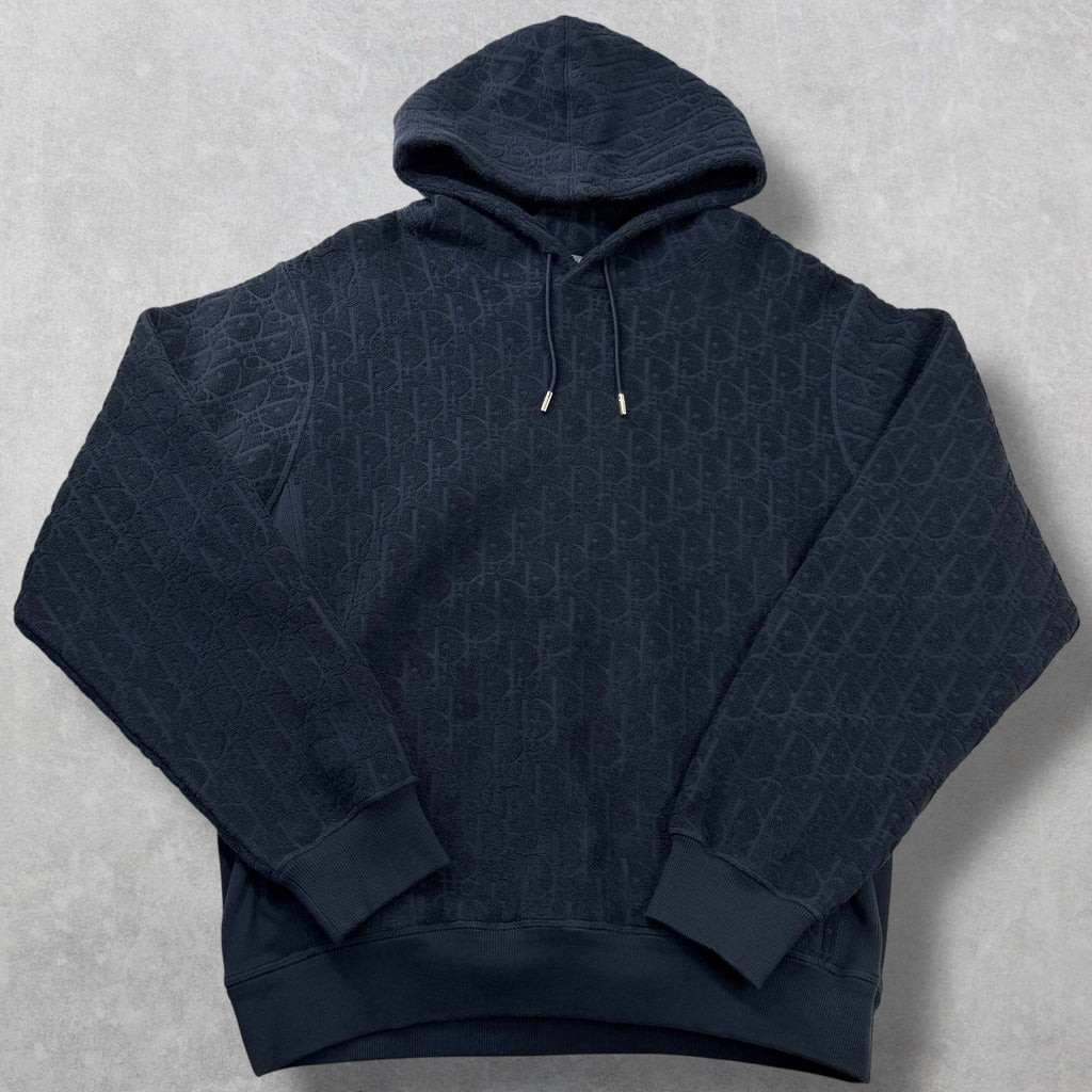 Dior Oblique Relaxed-Fit Hooded Sweatshirt Navy XXL