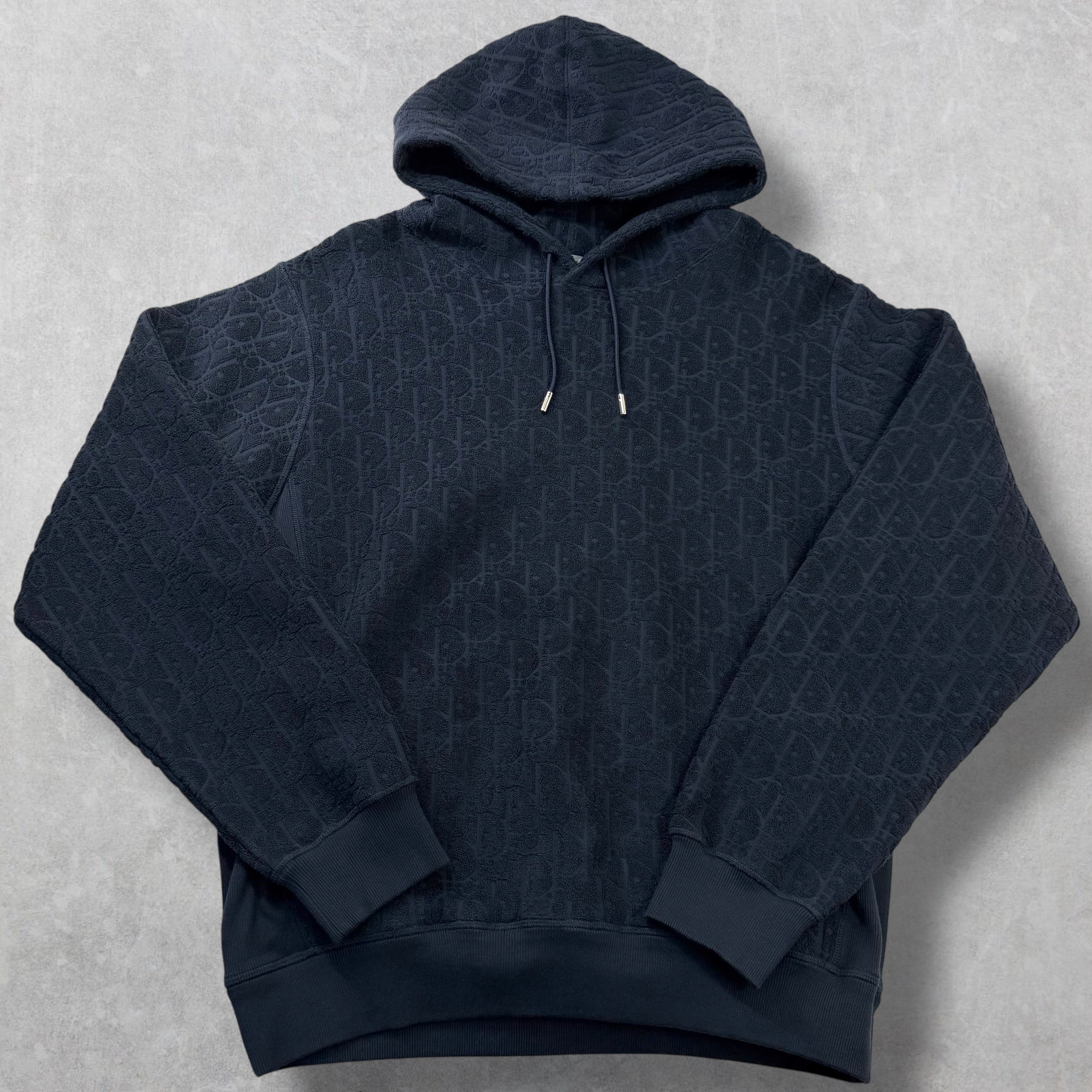 Dior Oblique Relaxed-Fit Hooded Sweatshirt Navy XXL