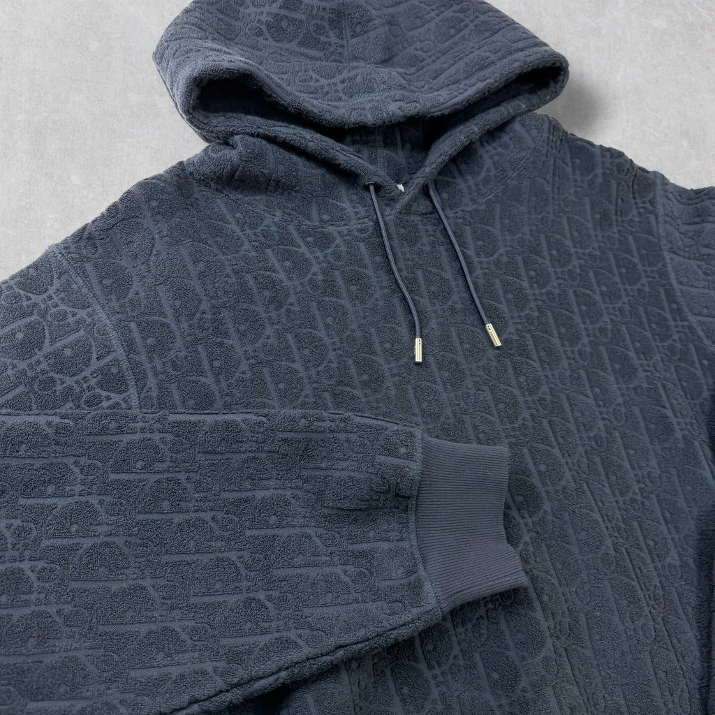 Dior Oblique Relaxed-Fit Hooded Sweatshirt Navy XXL