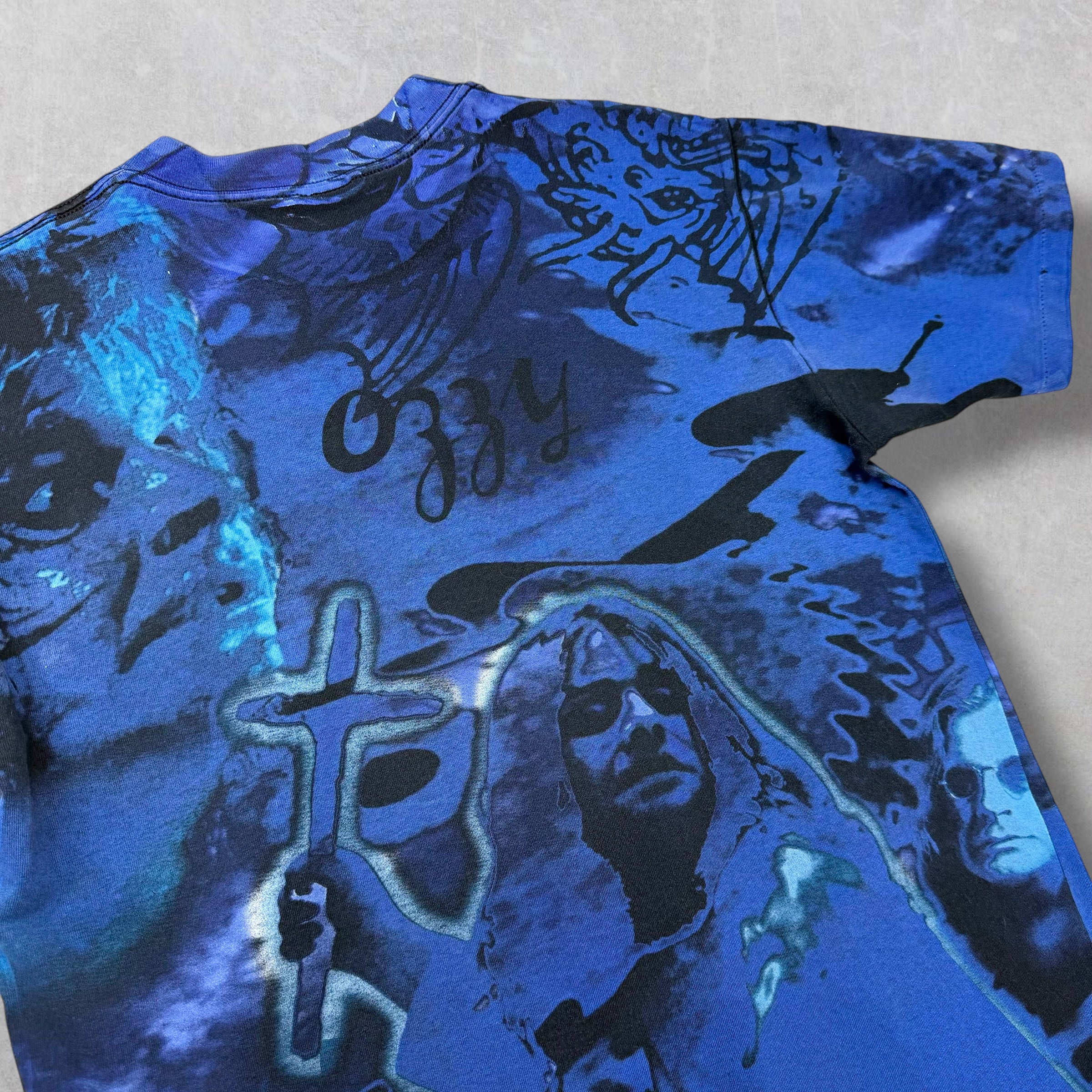 Vintage 1990's Ozzy Osbourne Blue Blizzard AOP Tee L