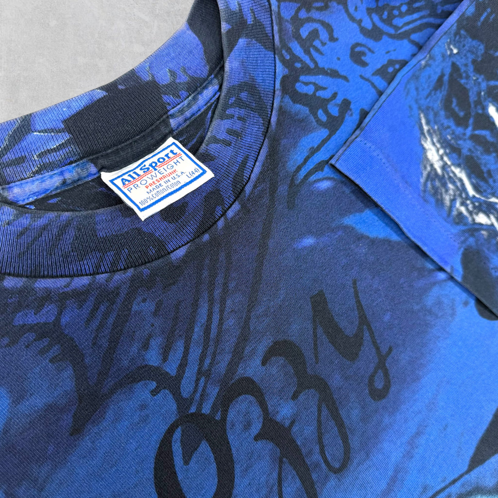 Vintage 1990's Ozzy Osbourne Blue Blizzard AOP Tee L
