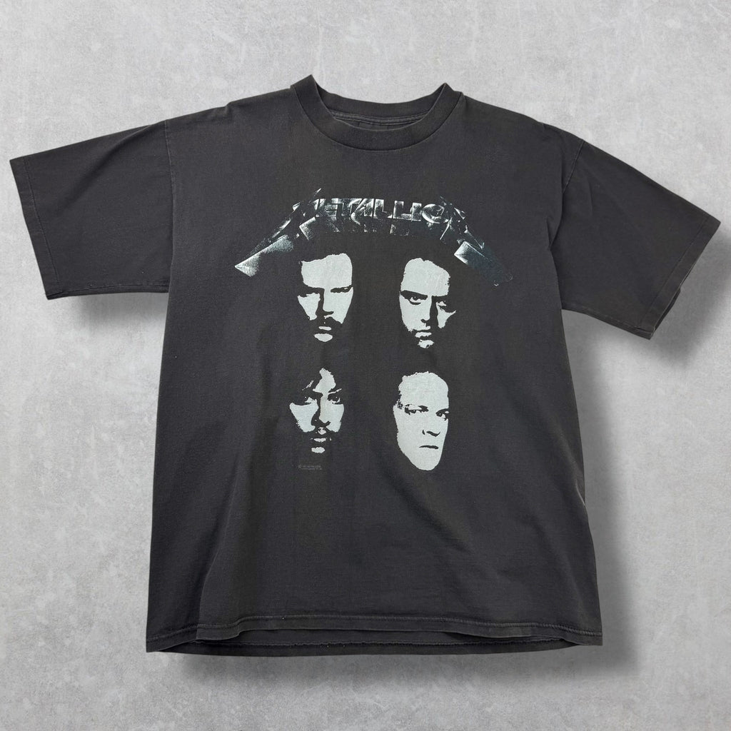 Vintage 1991 Metallica 4 Faces Black Album Tour Tee L