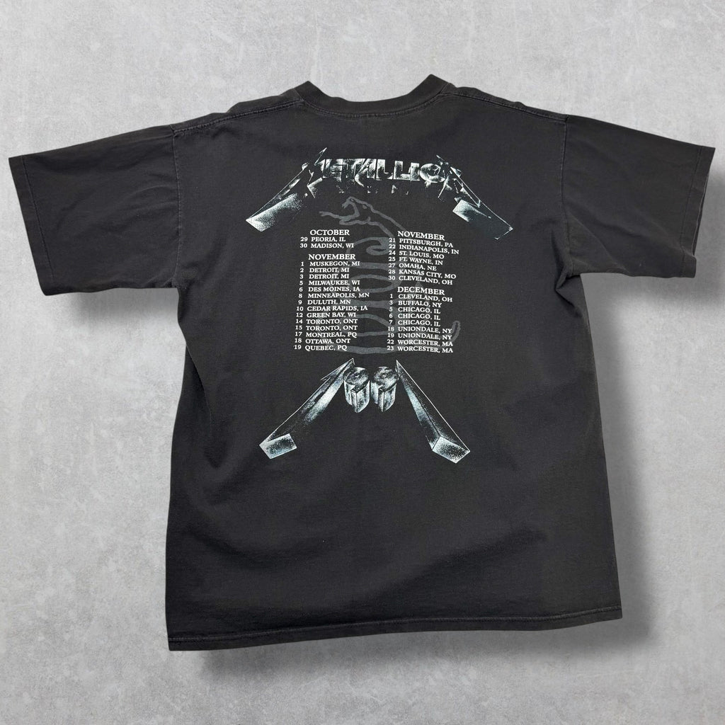 Vintage 1991 Metallica 4 Faces Black Album Tour Tee L