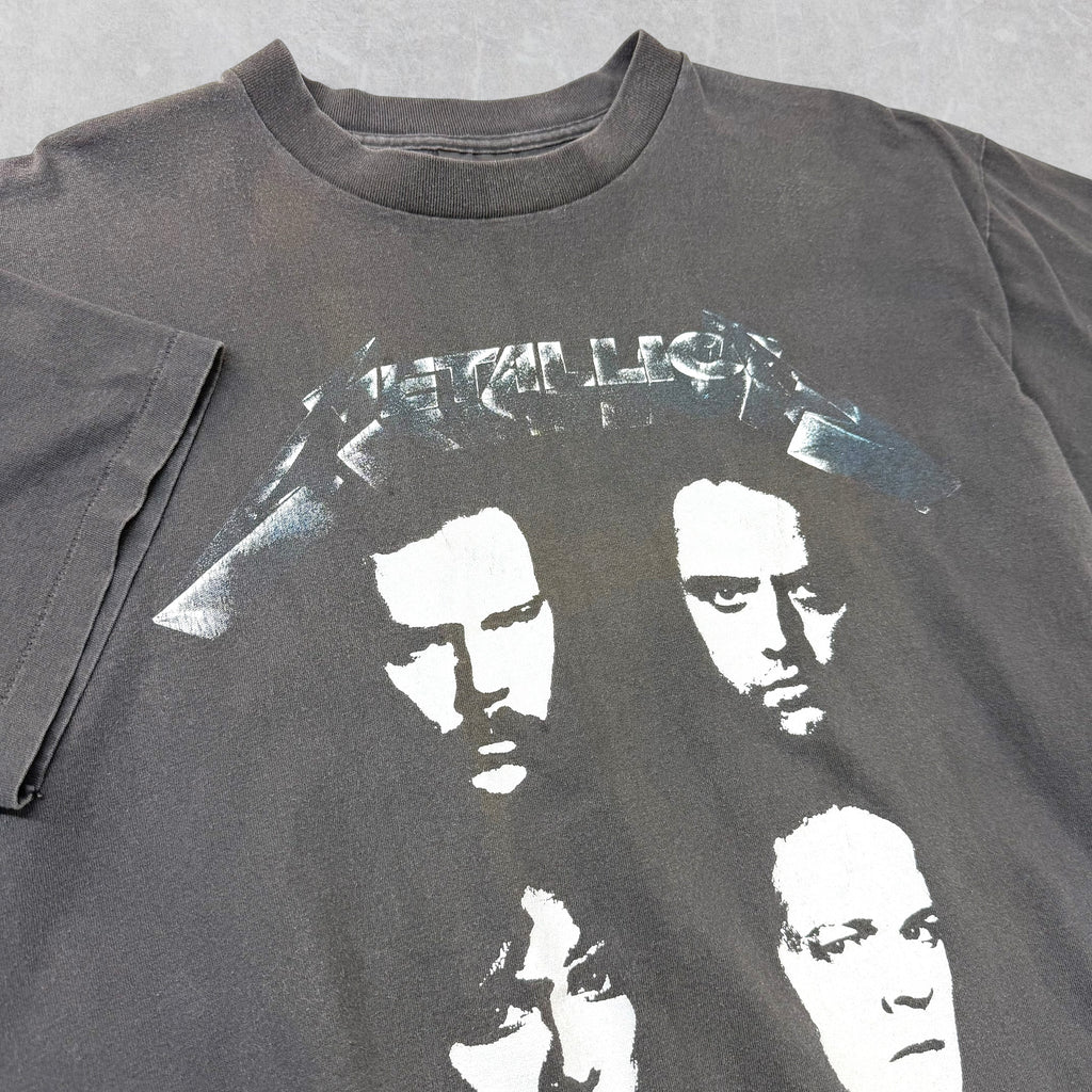 Vintage 1991 Metallica 4 Faces Black Album Tour Tee L