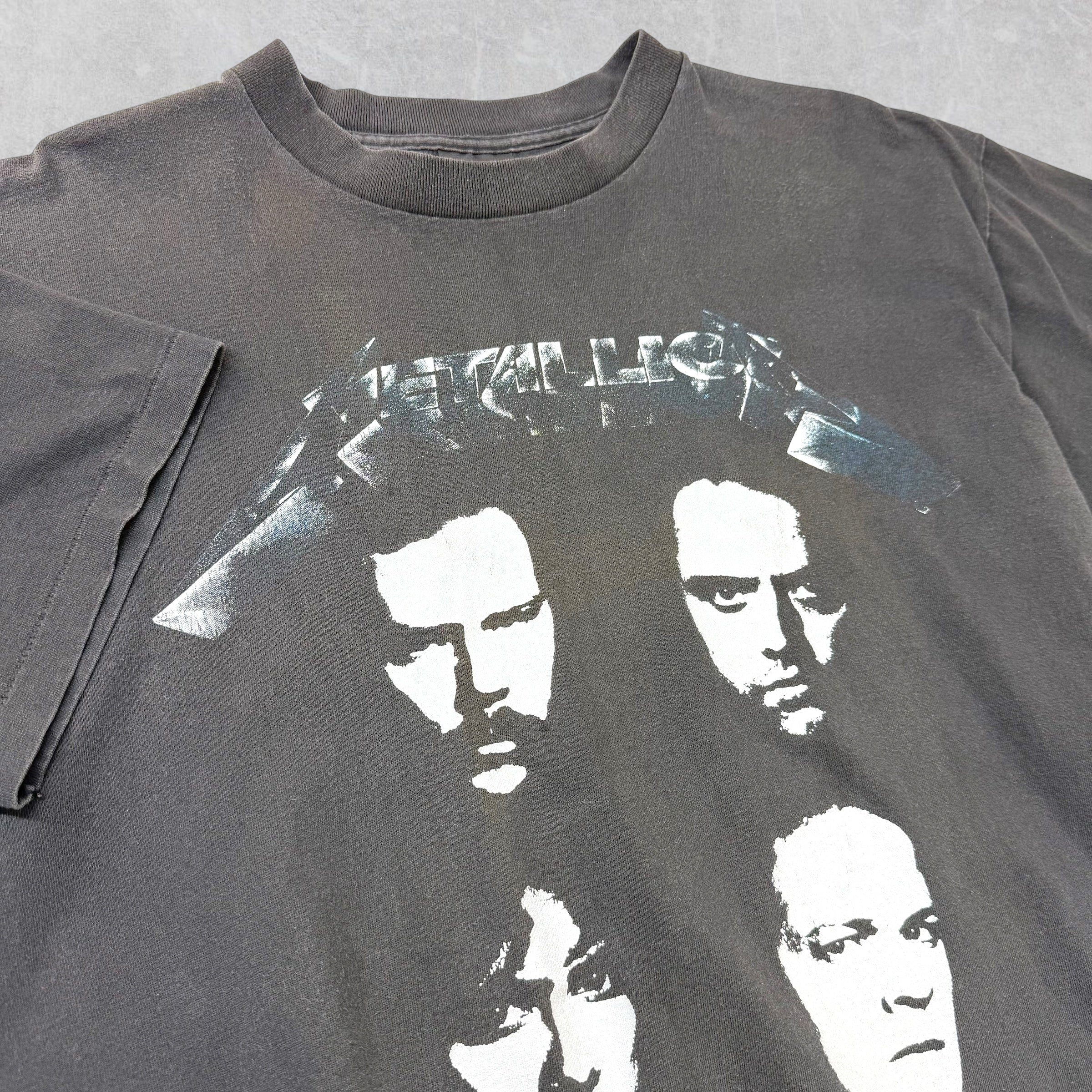 Vintage 1991 Metallica 4 Faces Black Album Tour Tee L
