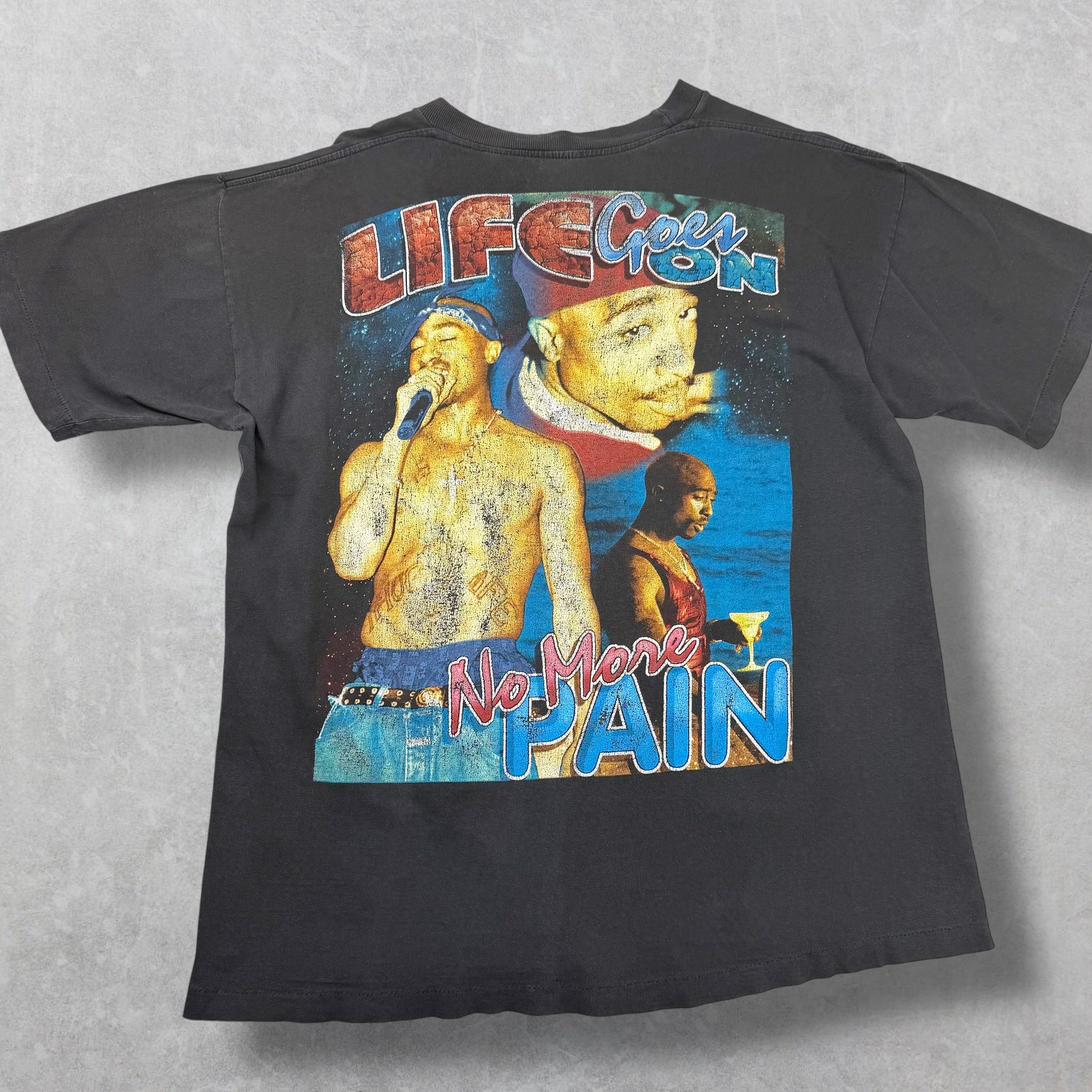 Vintage Tupac Life Goes On No More Pain Rap Tee XL