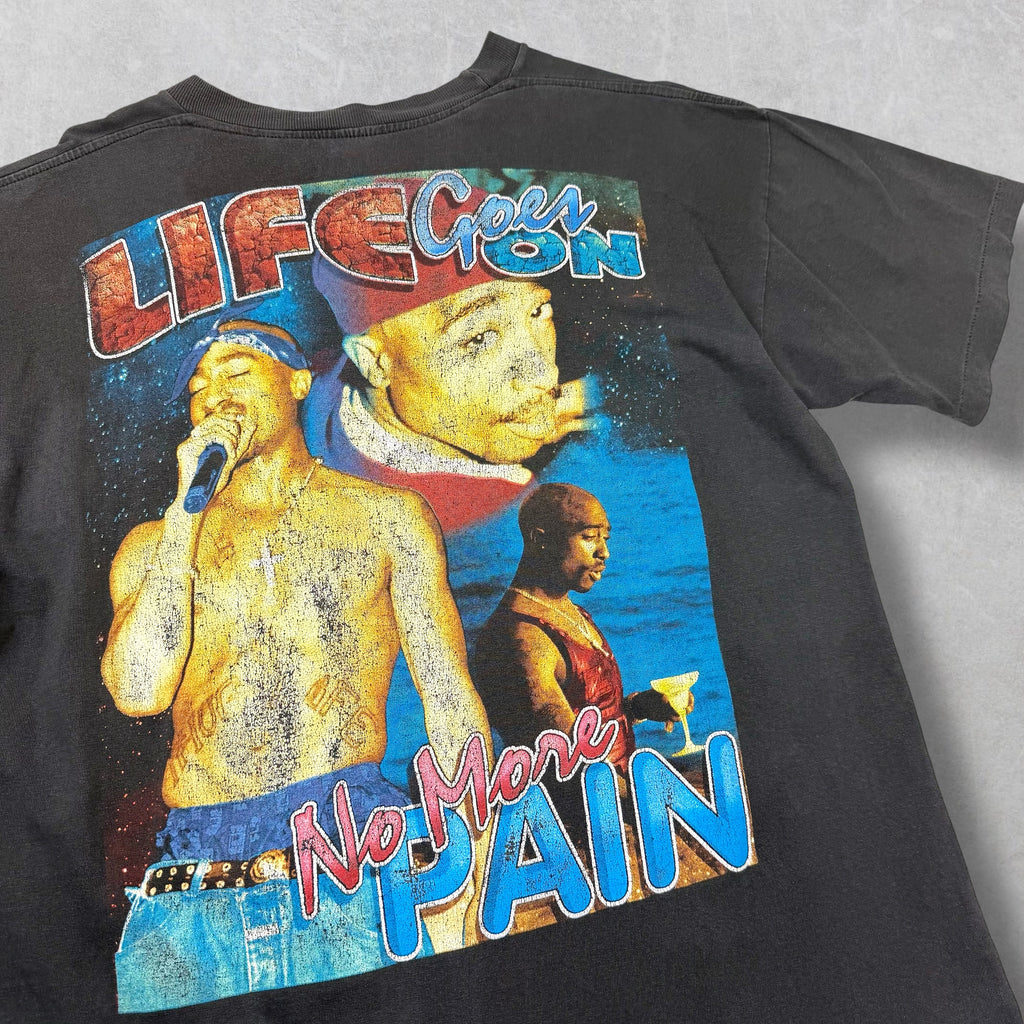 Vintage Tupac Life Goes On No More Pain Rap Tee XL