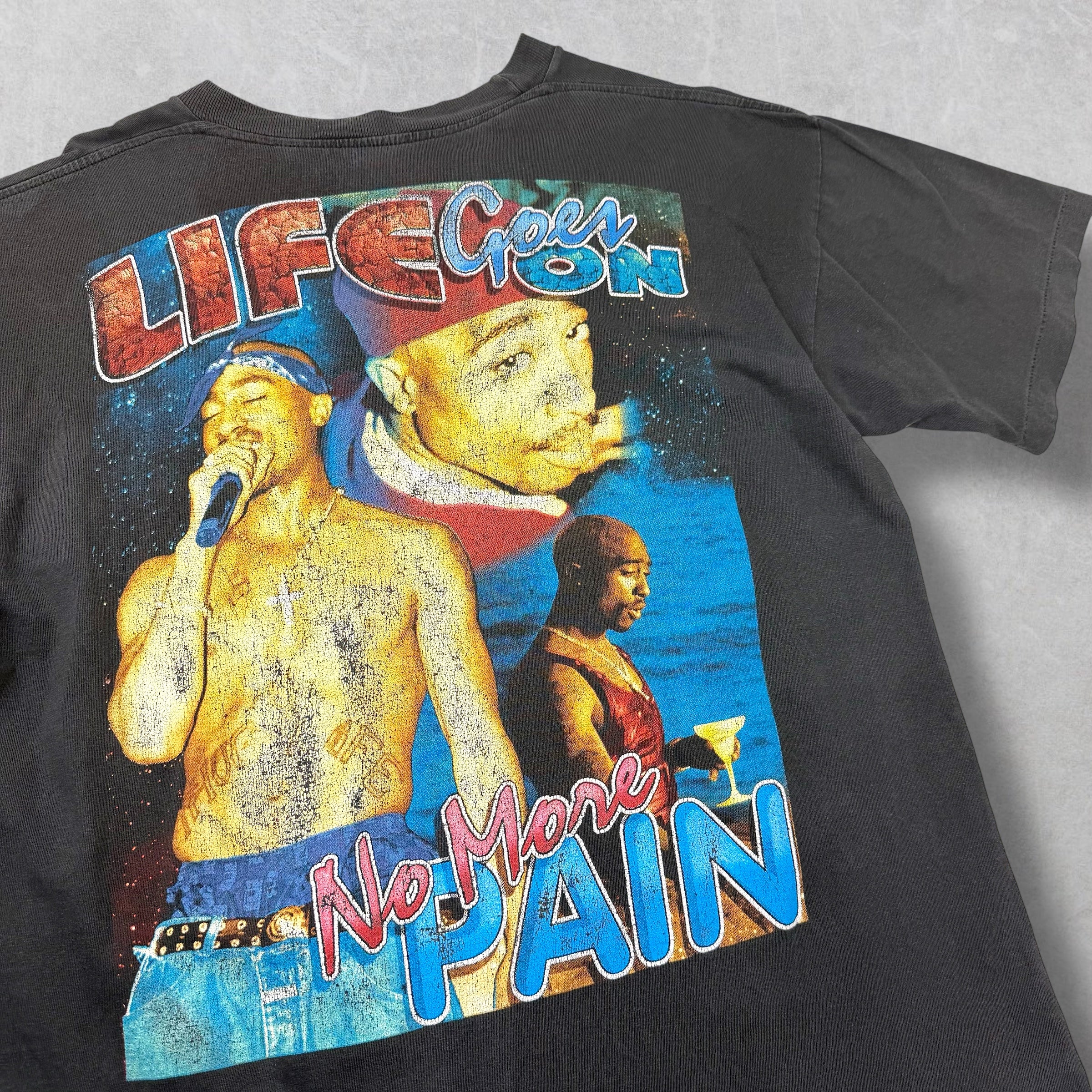 Vintage Tupac Life Goes On No More Pain Rap Tee XL