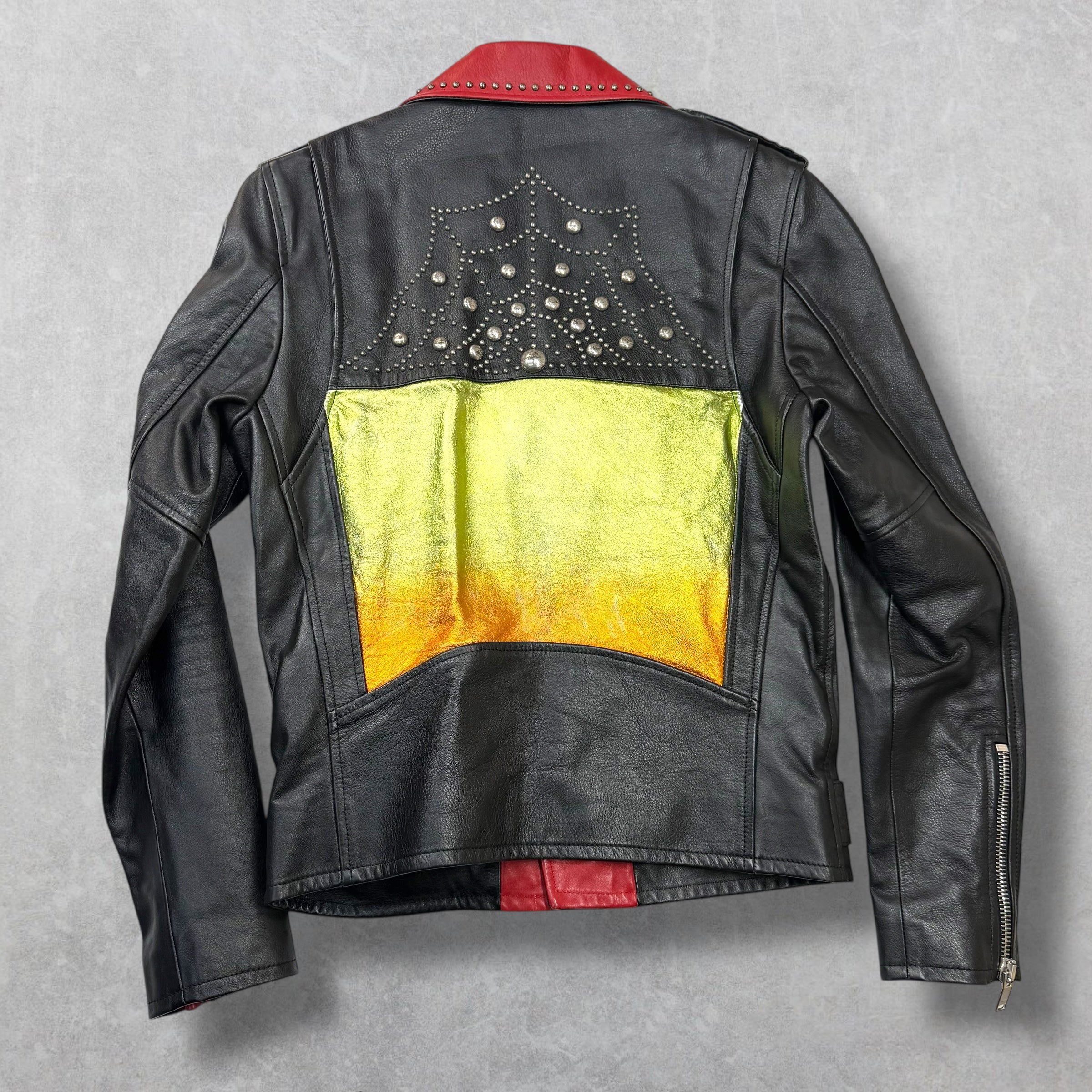 Saint Laurent Dégradé Sunset Leather Moto Jacket 46 (S)