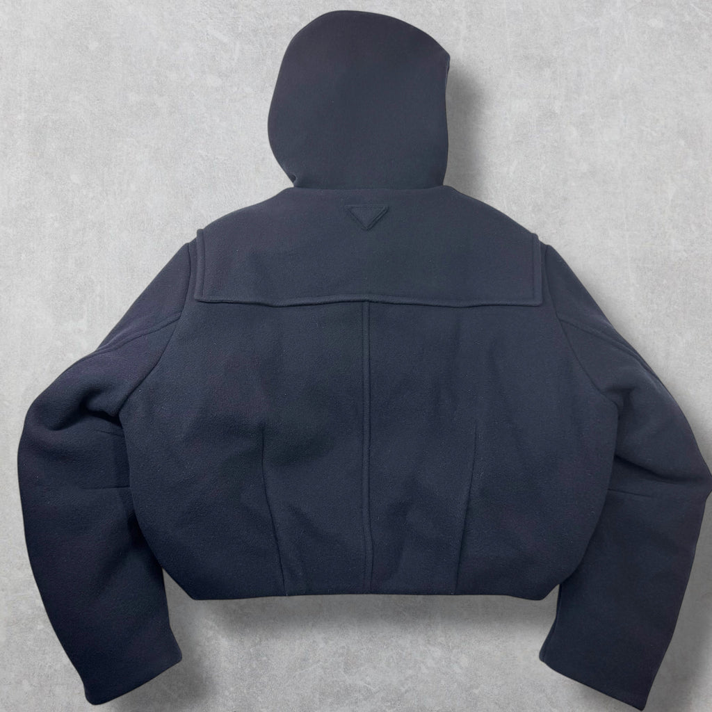 Prada Cropped Wool Down Padded Duffle Coat XL