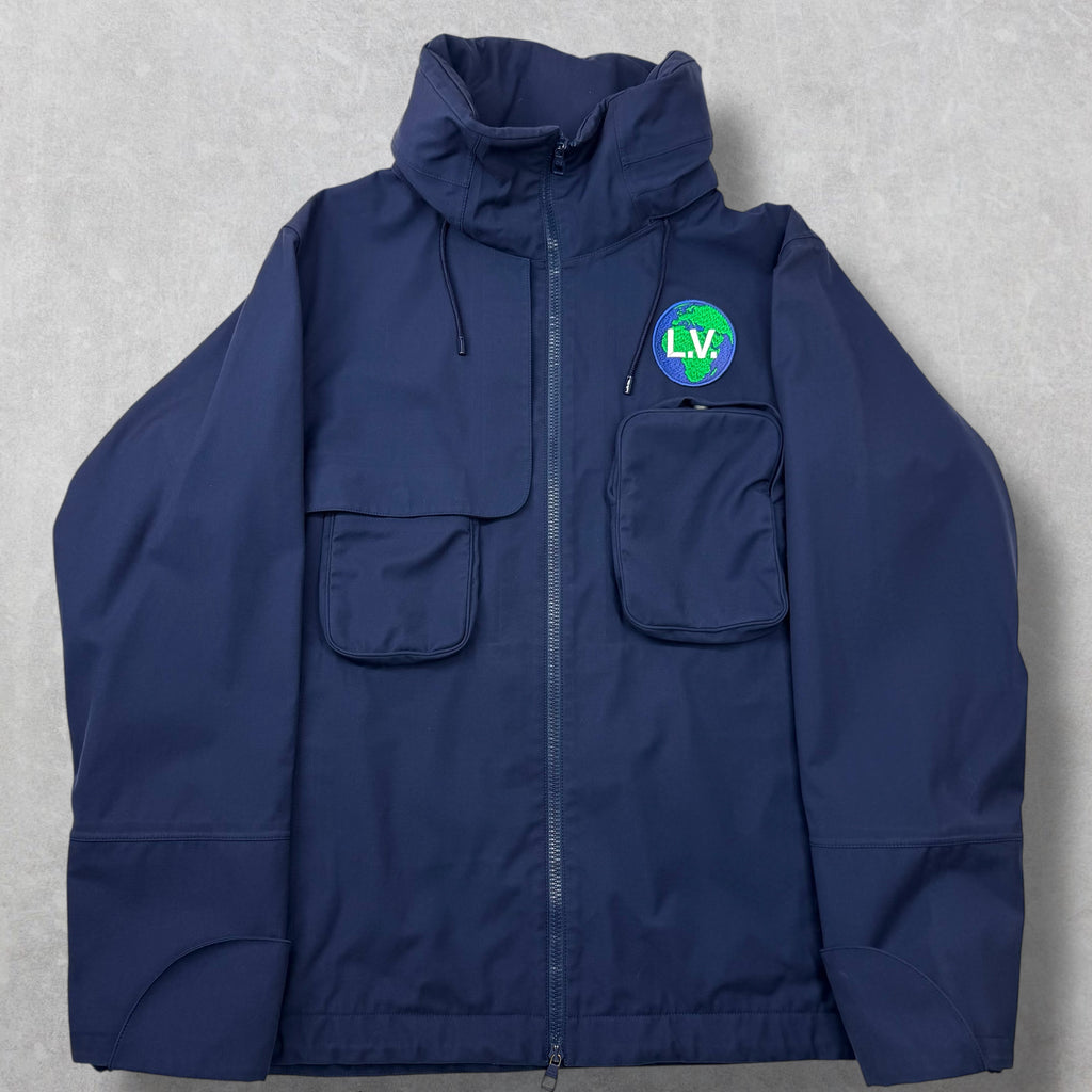 Louis Vuitton Navy LV Globe Parka Size 48 (M)