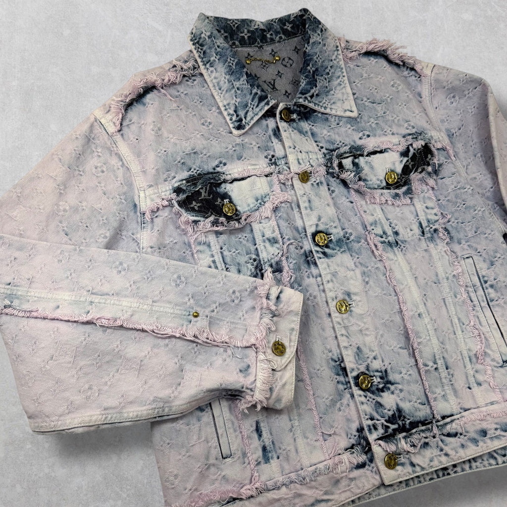 Louis Vuitton Fringed Monogram Boyhood Denim Jacket Size 54 (XL)