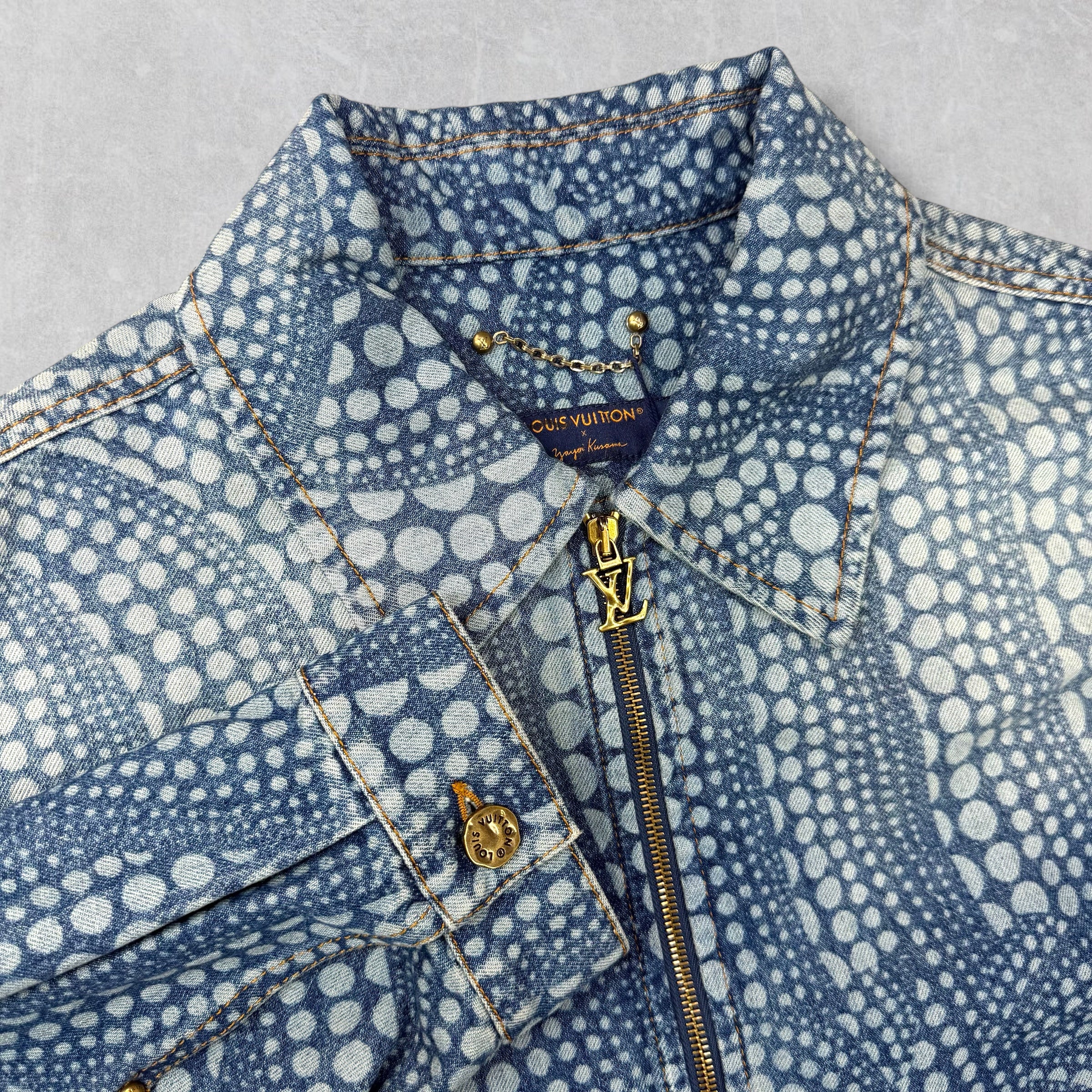 Louis Vuitton x Yayoi Kasuma All-Over Denim Blouson 50 (L)
