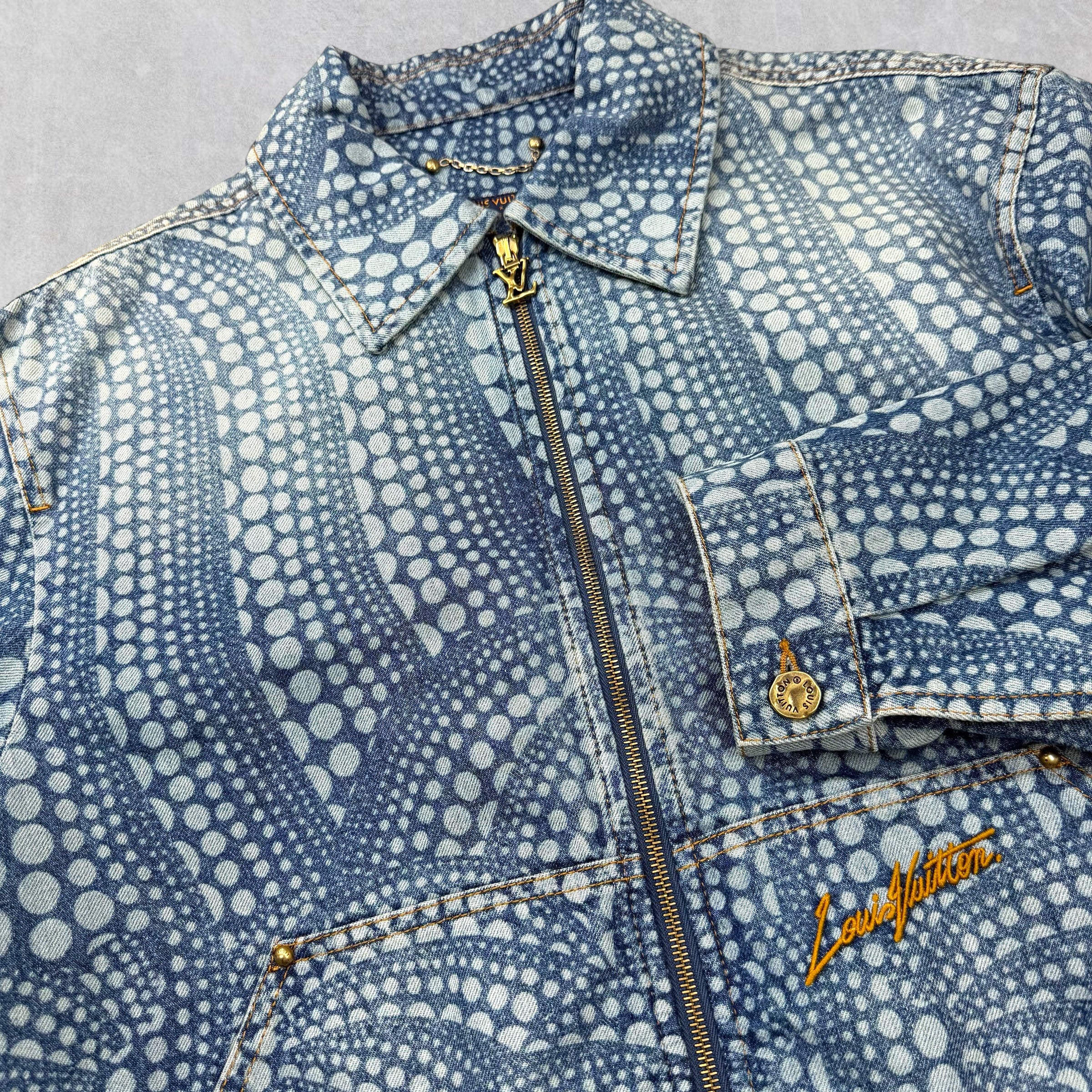 Louis Vuitton x Yayoi Kasuma All-Over Denim Blouson 50 (L)