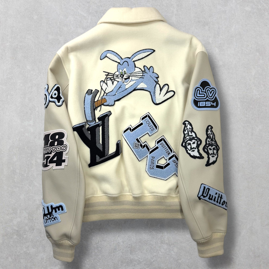 Louis Vuitton Bunny Milky White Varsity Jacket 50 (L)
