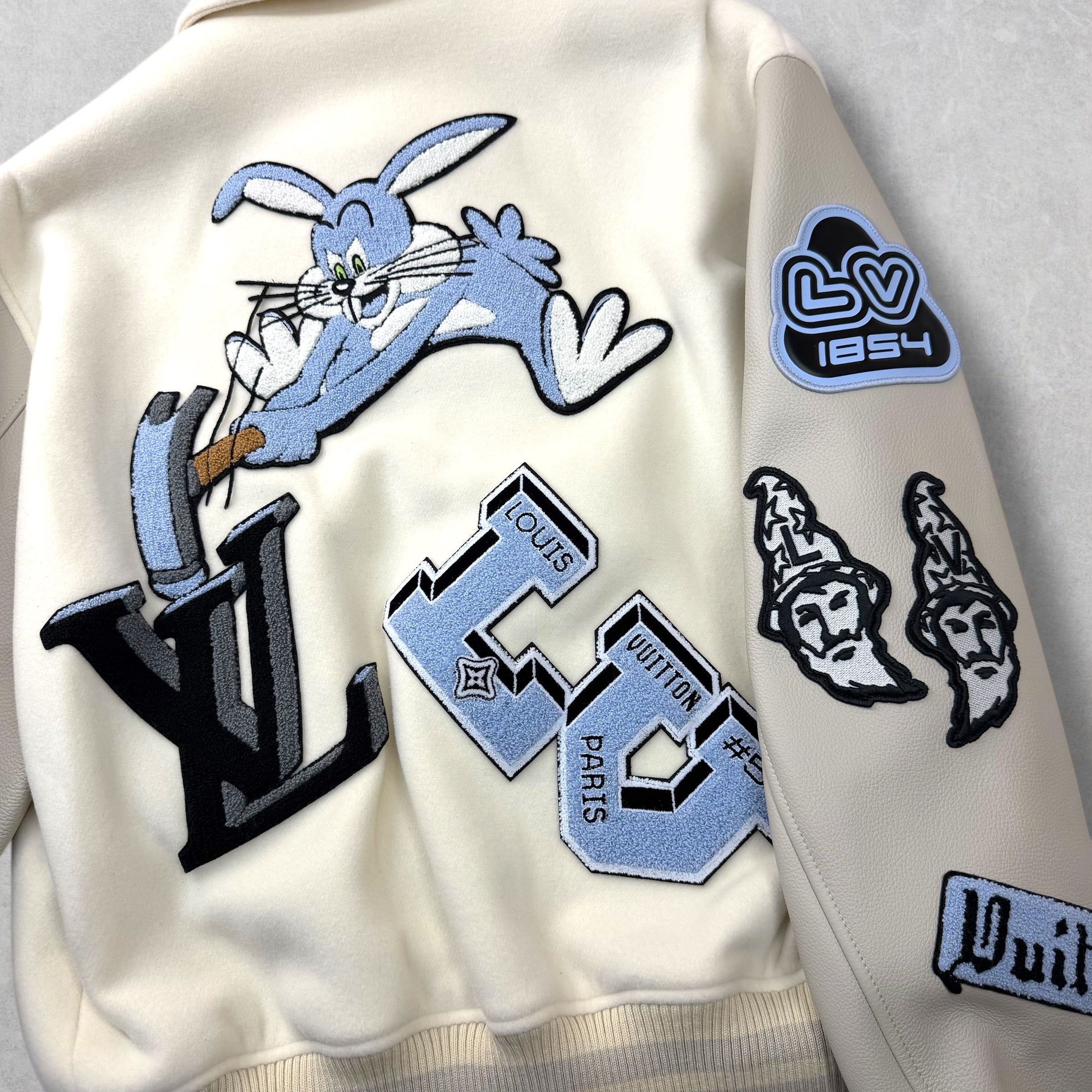 Louis Vuitton Bunny Milky White Varsity Jacket 50 (L)