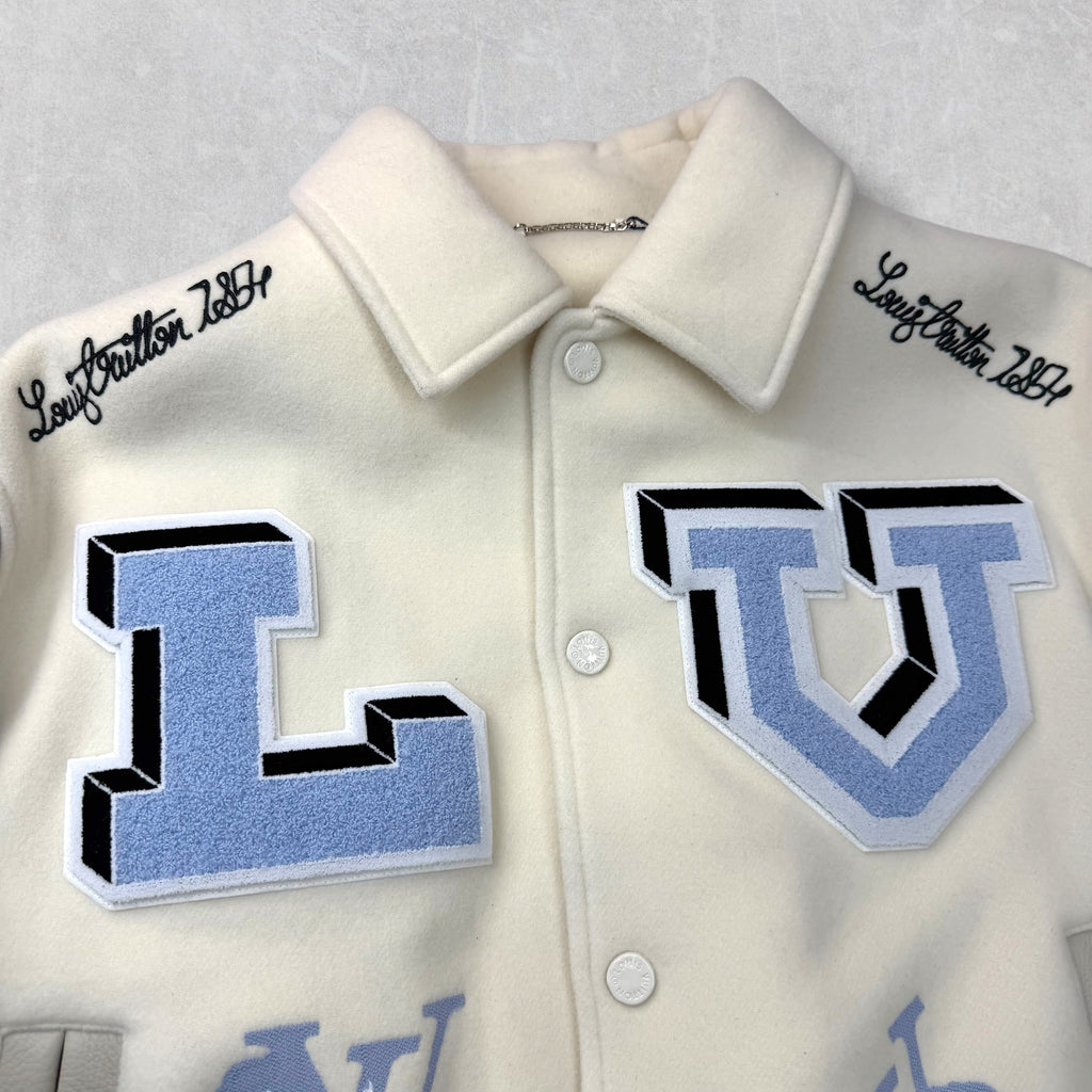 Louis Vuitton Bunny Milky White Varsity Jacket 50 (L)