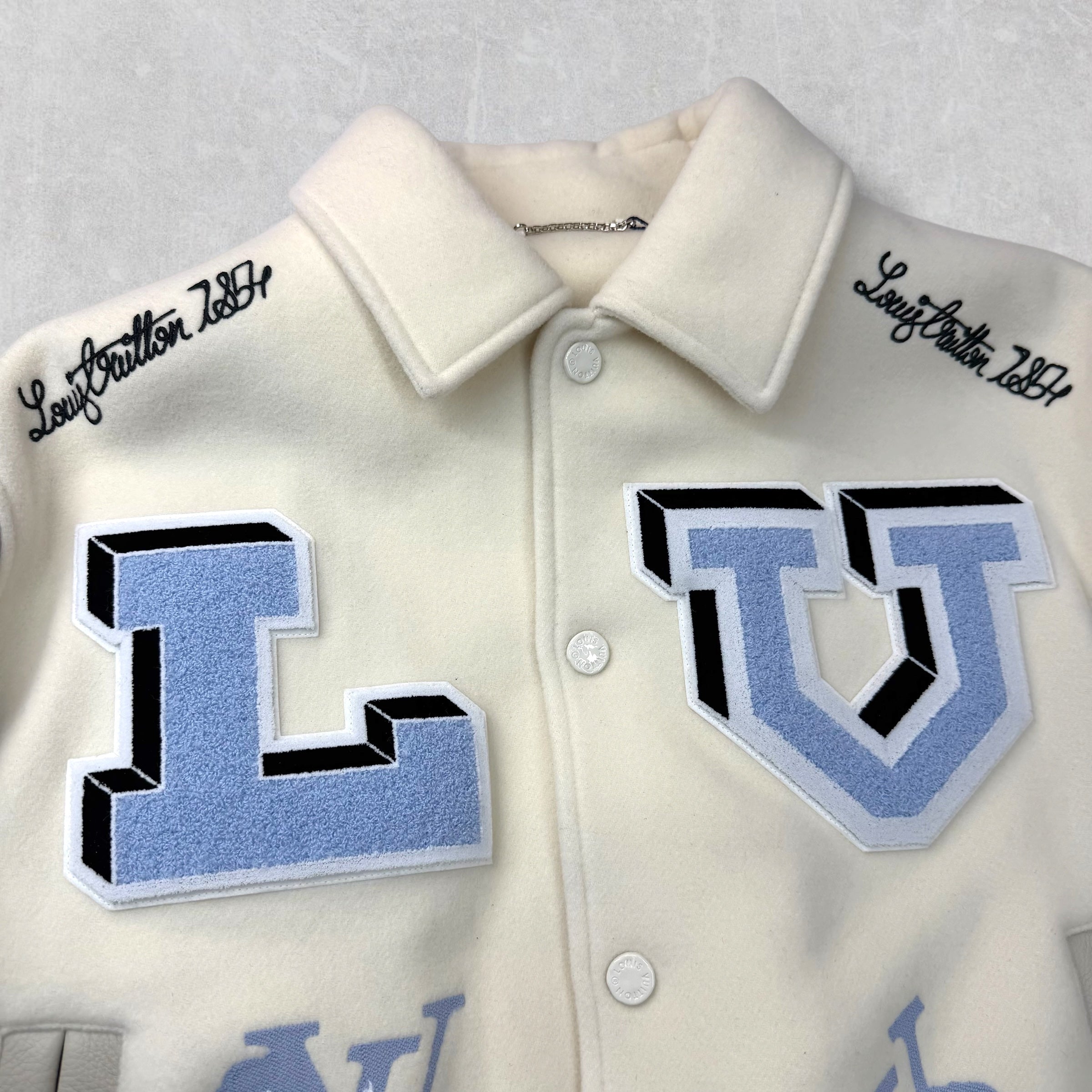 Louis Vuitton Bunny Milky White Varsity Jacket 50 (L)