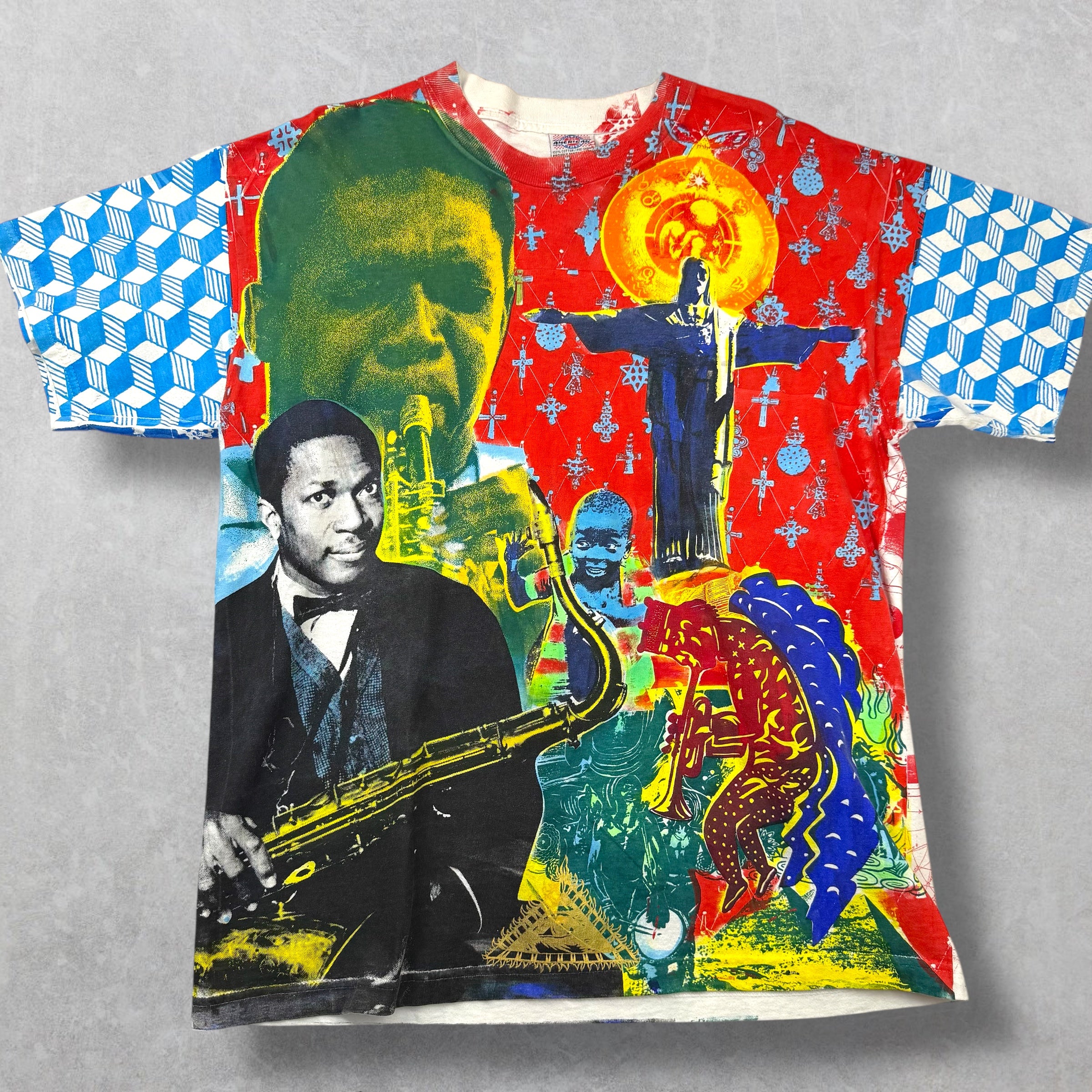 Vintage 90's John Coltrane Michael Rios AOP Tee XL