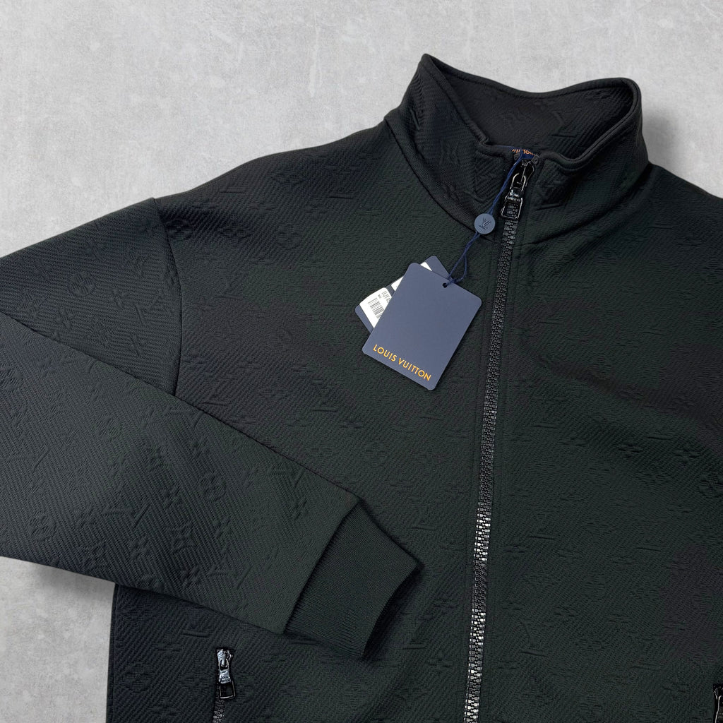 Louis Vuitton Monogram Black Zip-Through Top L