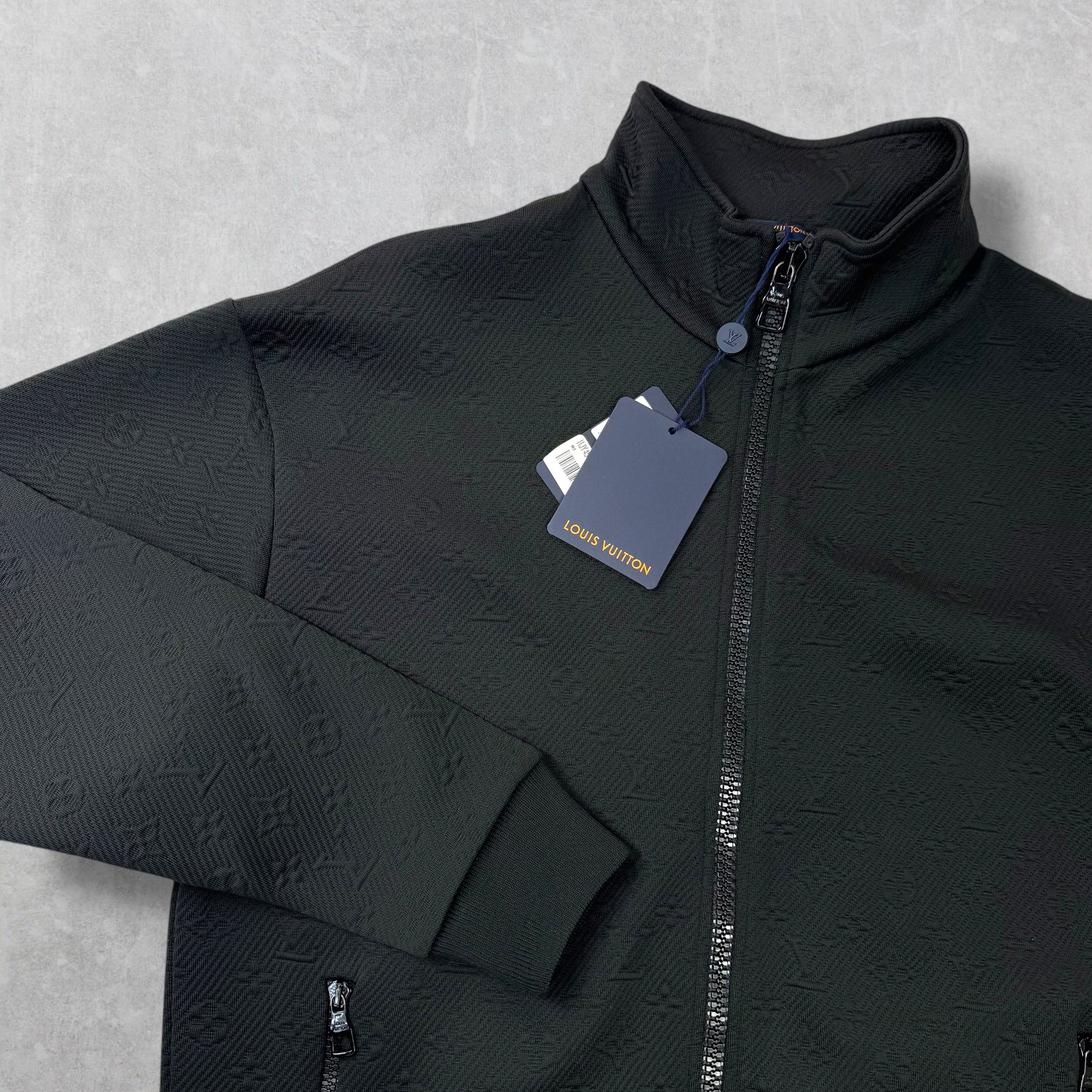 Louis Vuitton Monogram Black Zip-Through Top L