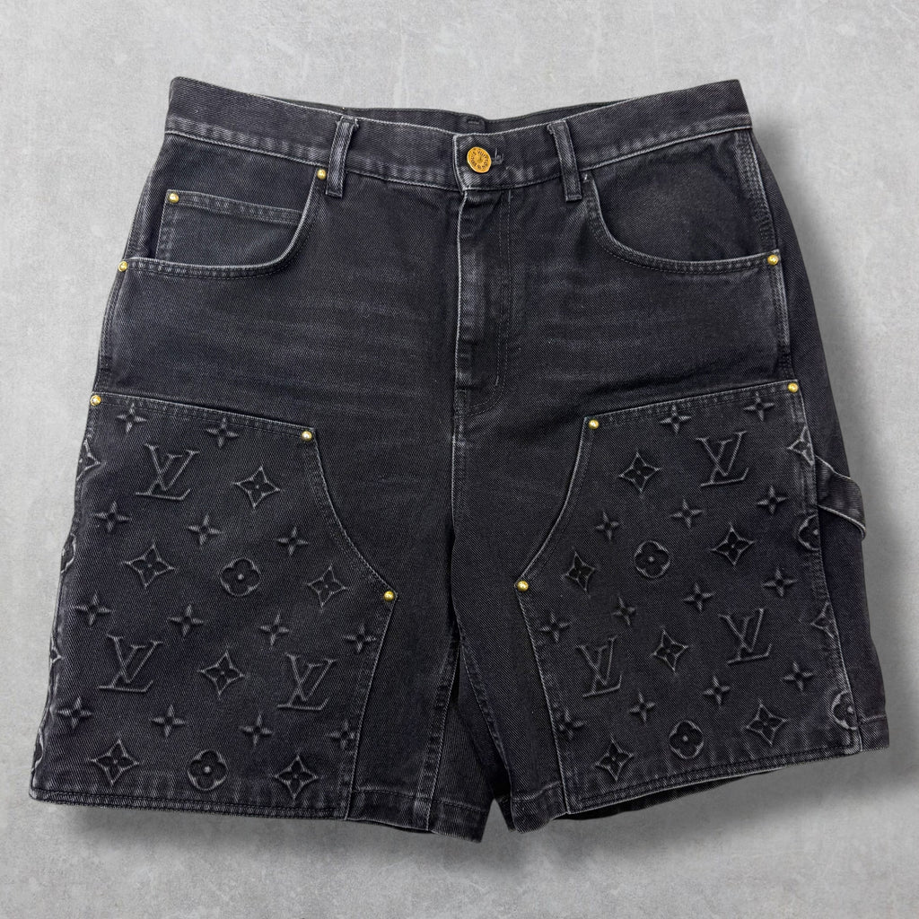 Louis Vuitton Monogram Denim Carpenter Shorts 33
