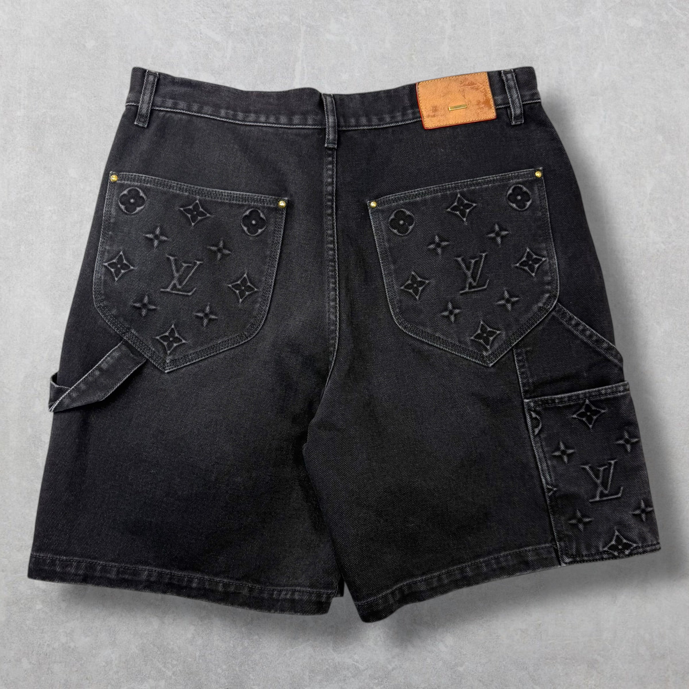 Louis Vuitton Monogram Denim Carpenter Shorts 33