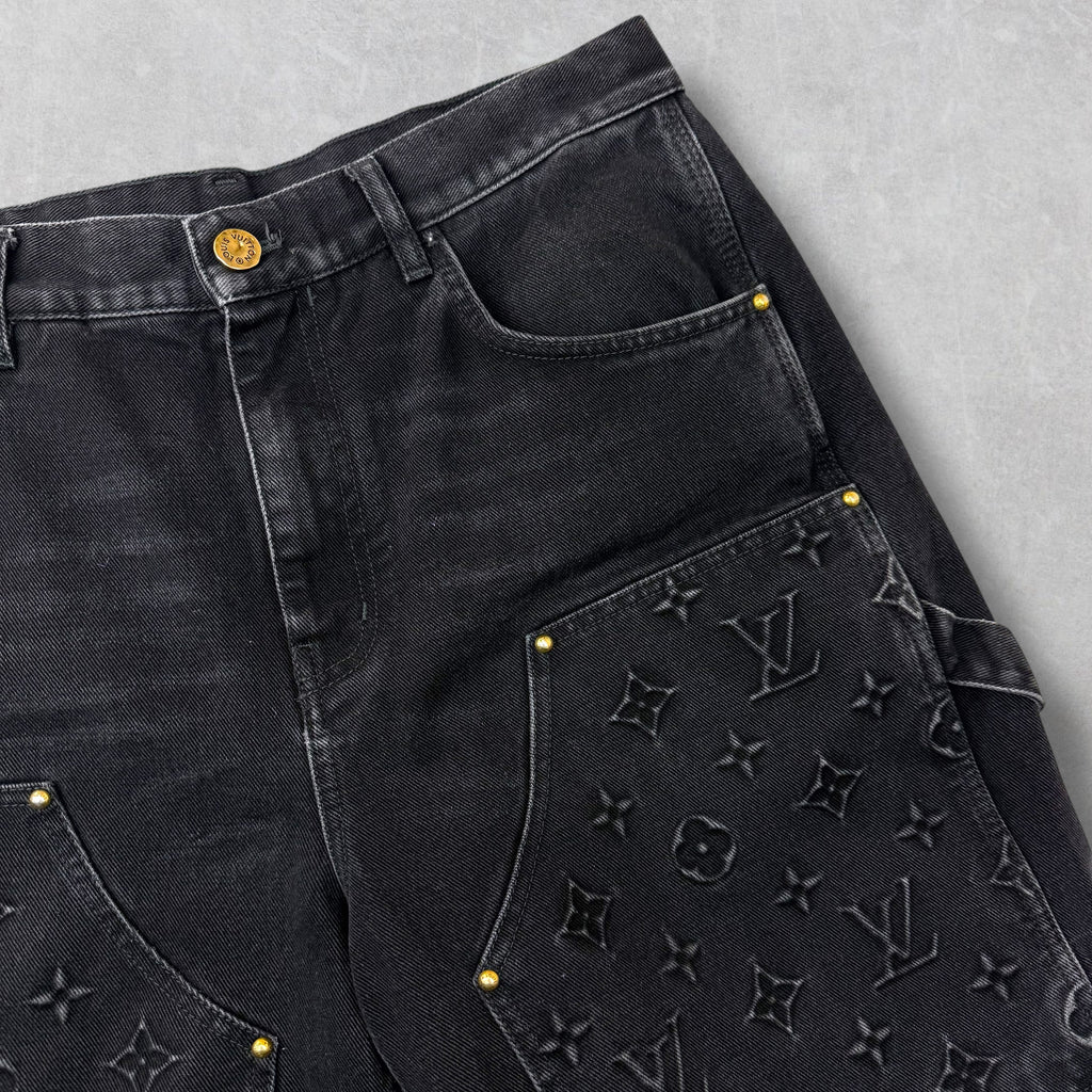 Louis Vuitton Monogram Denim Carpenter Shorts 33