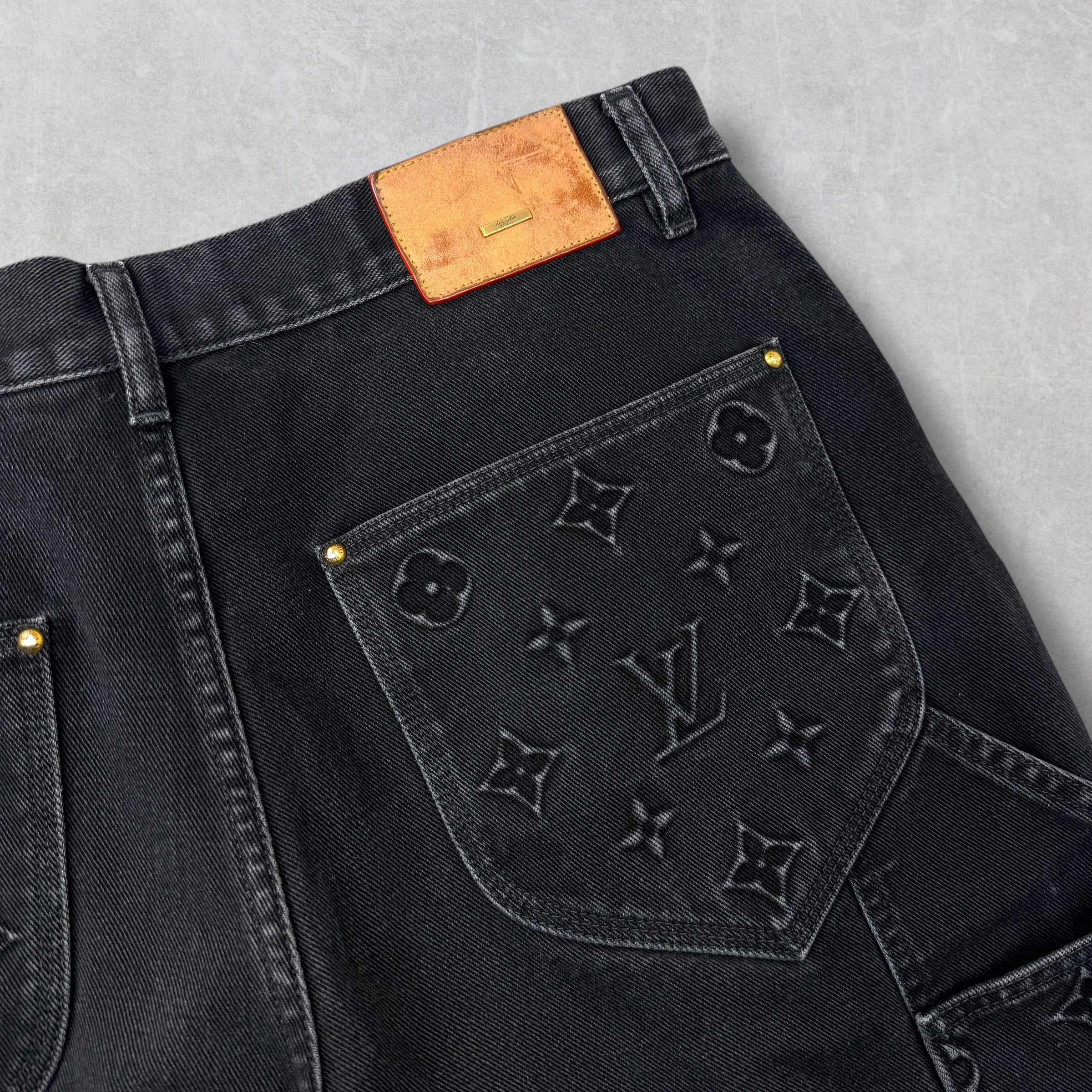 Louis Vuitton Monogram Denim Carpenter Shorts 33