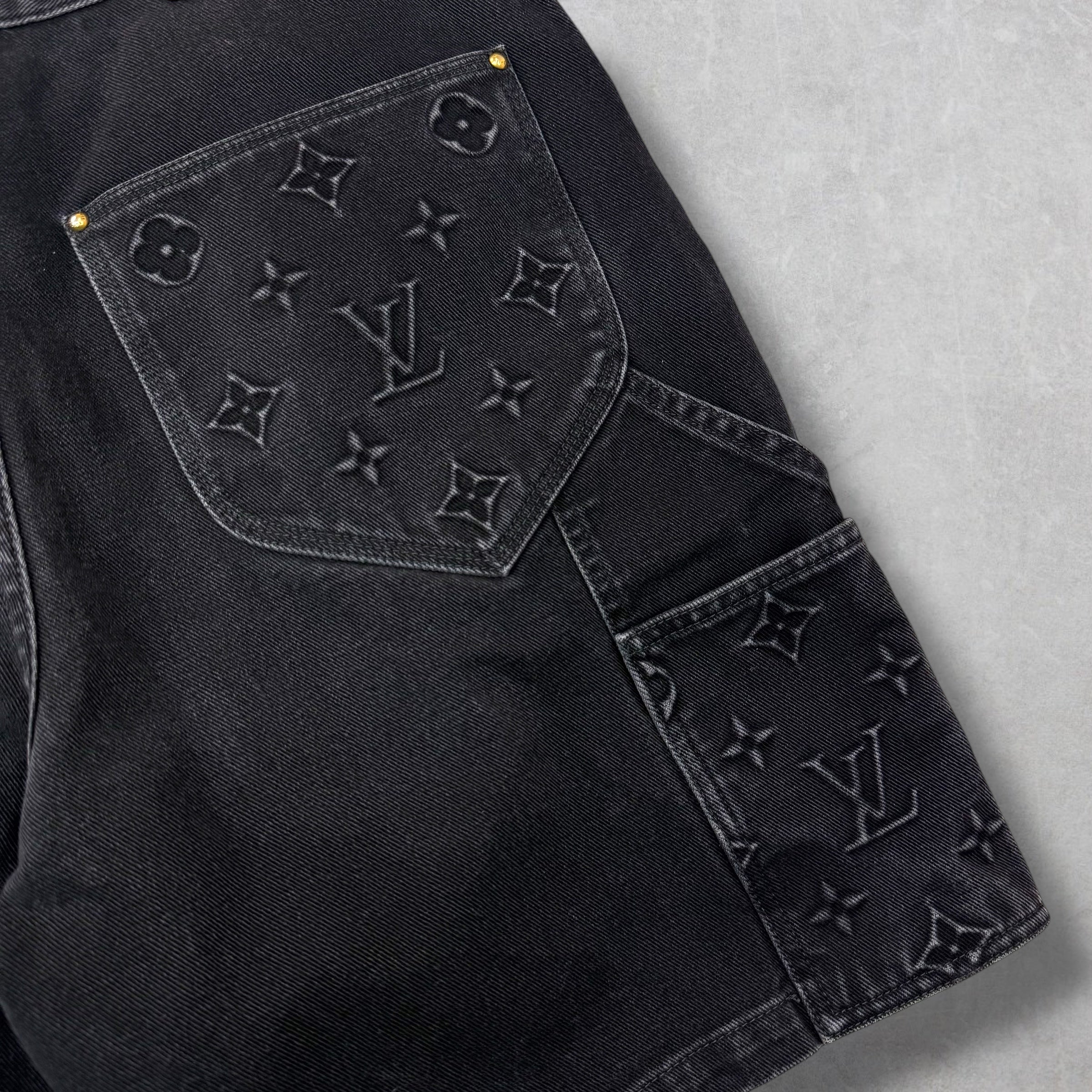Louis Vuitton Monogram Denim Carpenter Shorts 33
