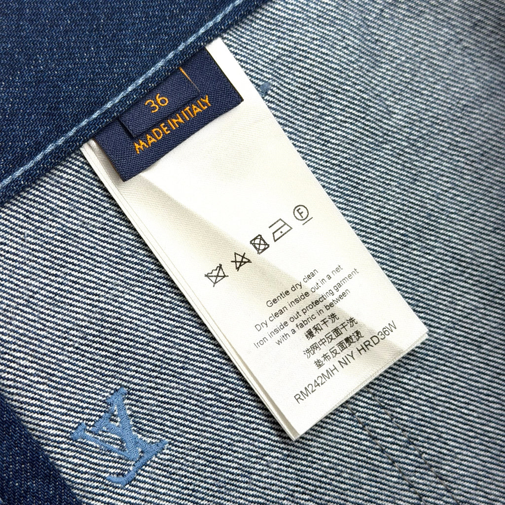 Louis Vuitton Embroidered Damier Denim Shorts 36