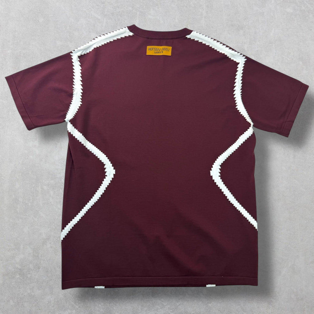 Louis Vuitton Burgundy Intarsia Short Sleeve XXL