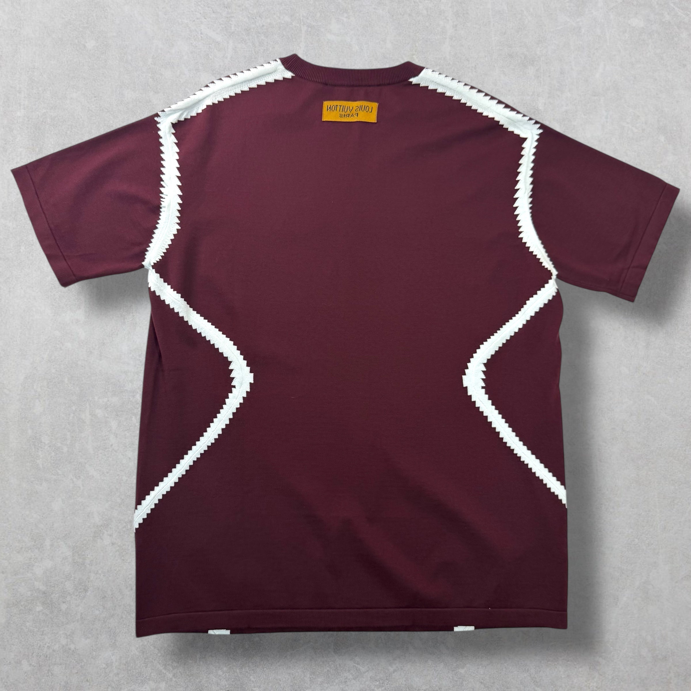 Louis Vuitton Burgundy Intarsia Short Sleeve XXL