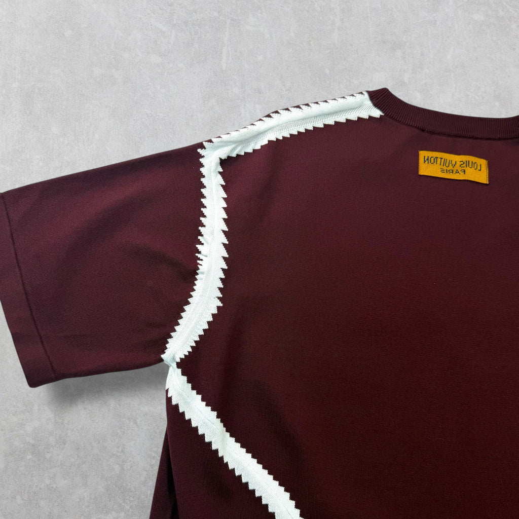 Louis Vuitton Burgundy Intarsia Short Sleeve XXL