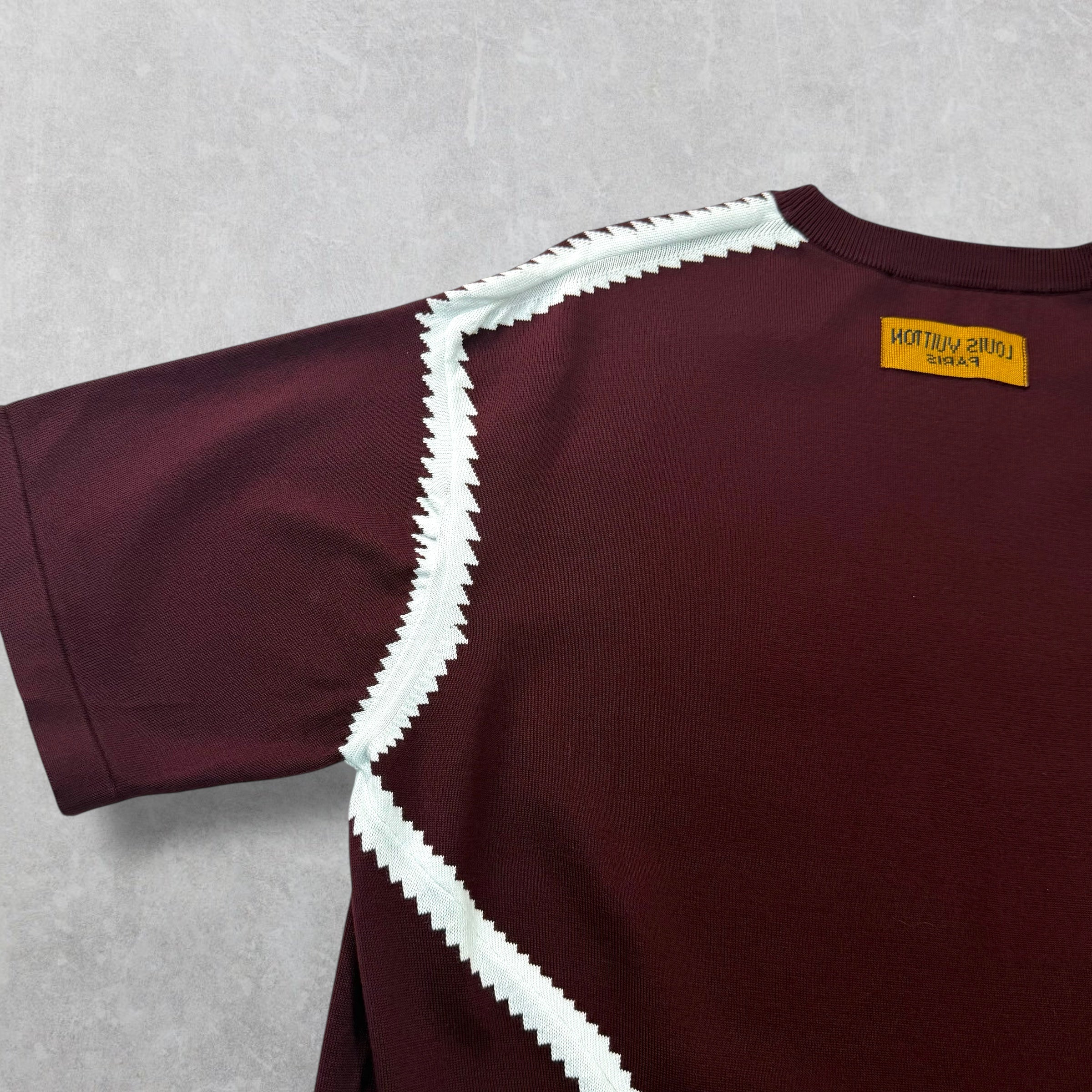 Louis Vuitton Burgundy Intarsia Short Sleeve XXL