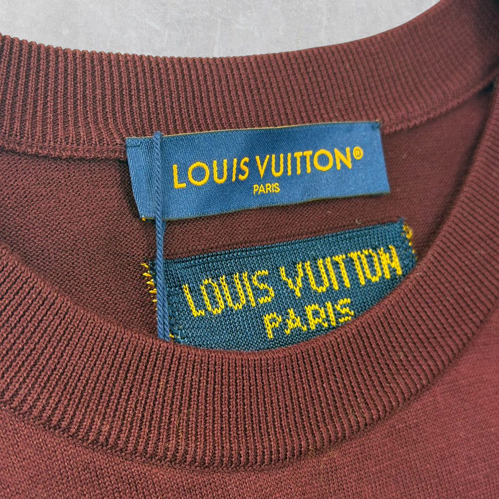 Louis Vuitton Burgundy Intarsia Short Sleeve XXL