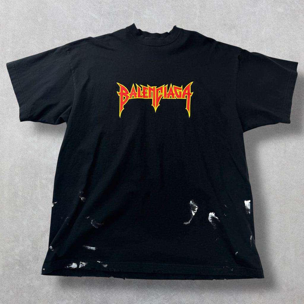 Balenciaga Metal Paint Black Tee 1 (L)