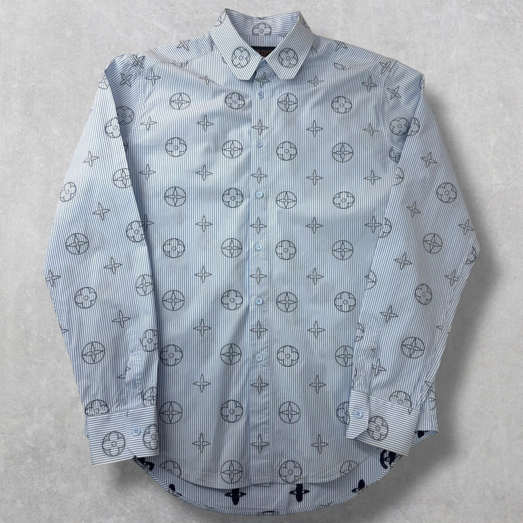 Louis Vuitton Monogram Placed Graphic Striped Shirt M