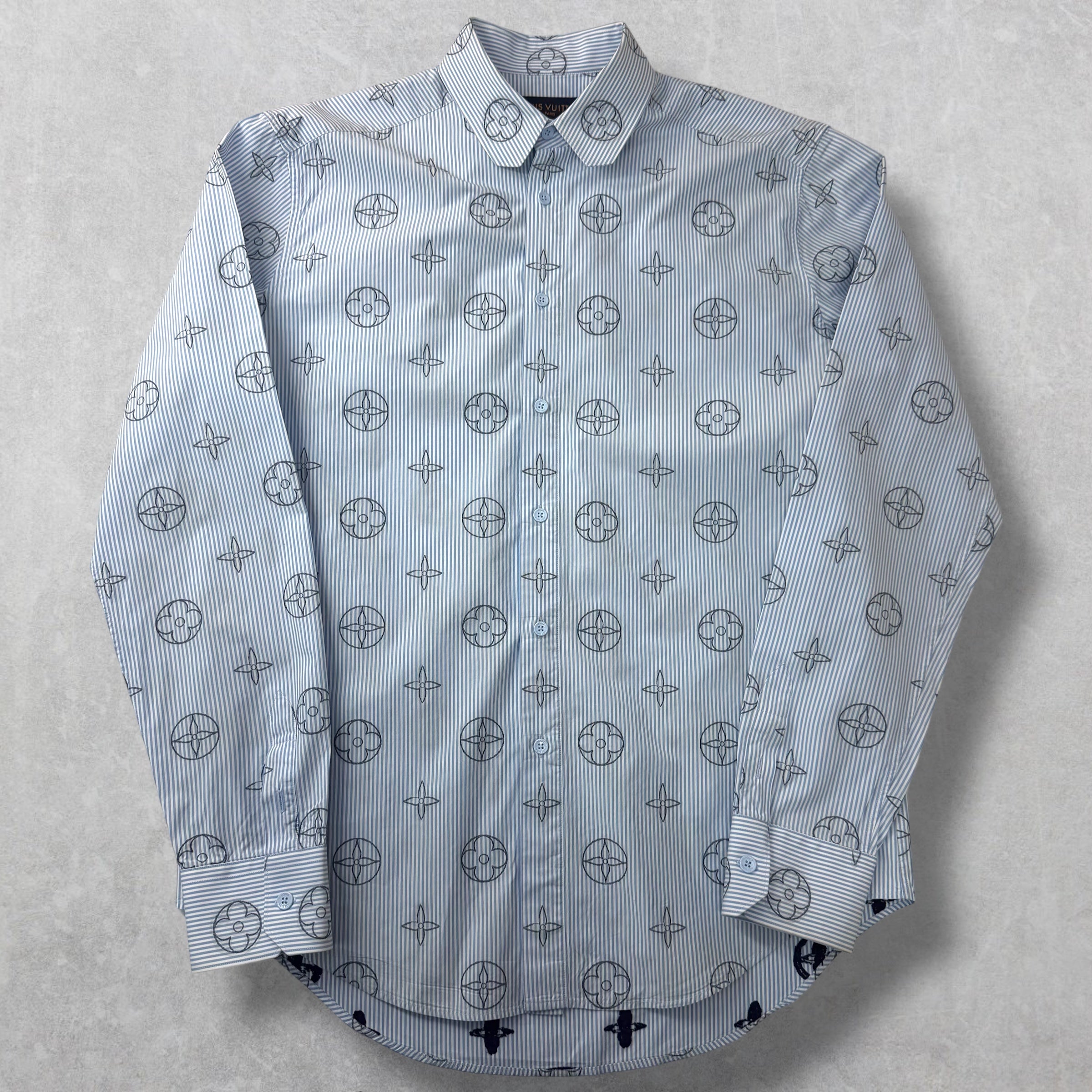 Louis Vuitton Monogram Placed Graphic Striped Shirt M