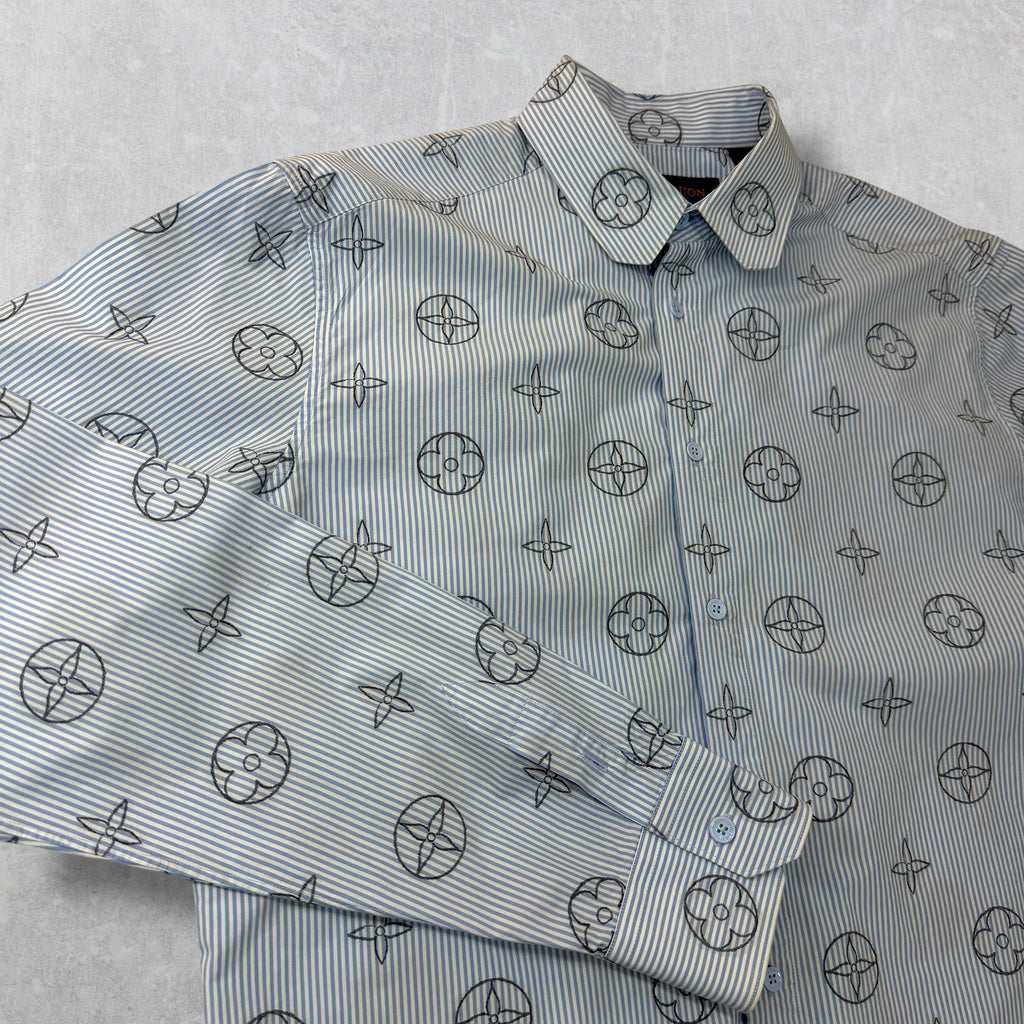 Louis Vuitton Monogram Placed Graphic Striped Shirt M