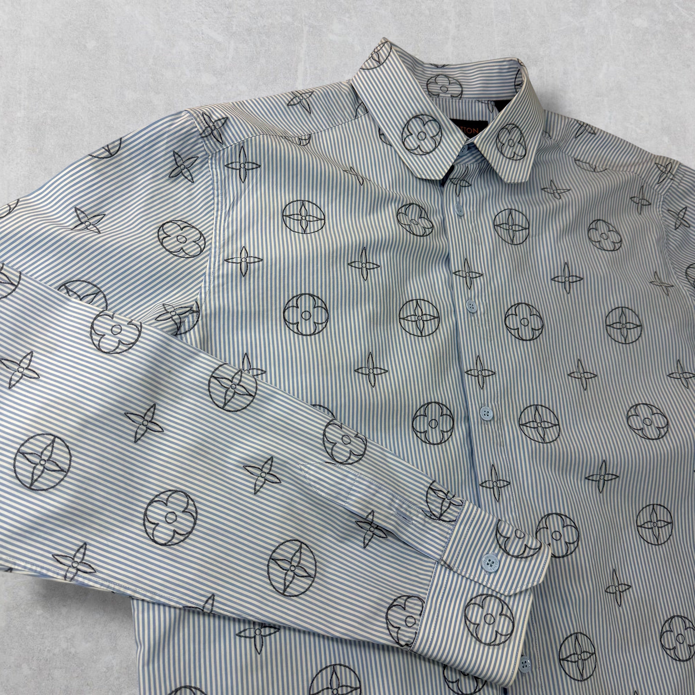 Louis Vuitton Monogram Placed Graphic Striped Shirt M