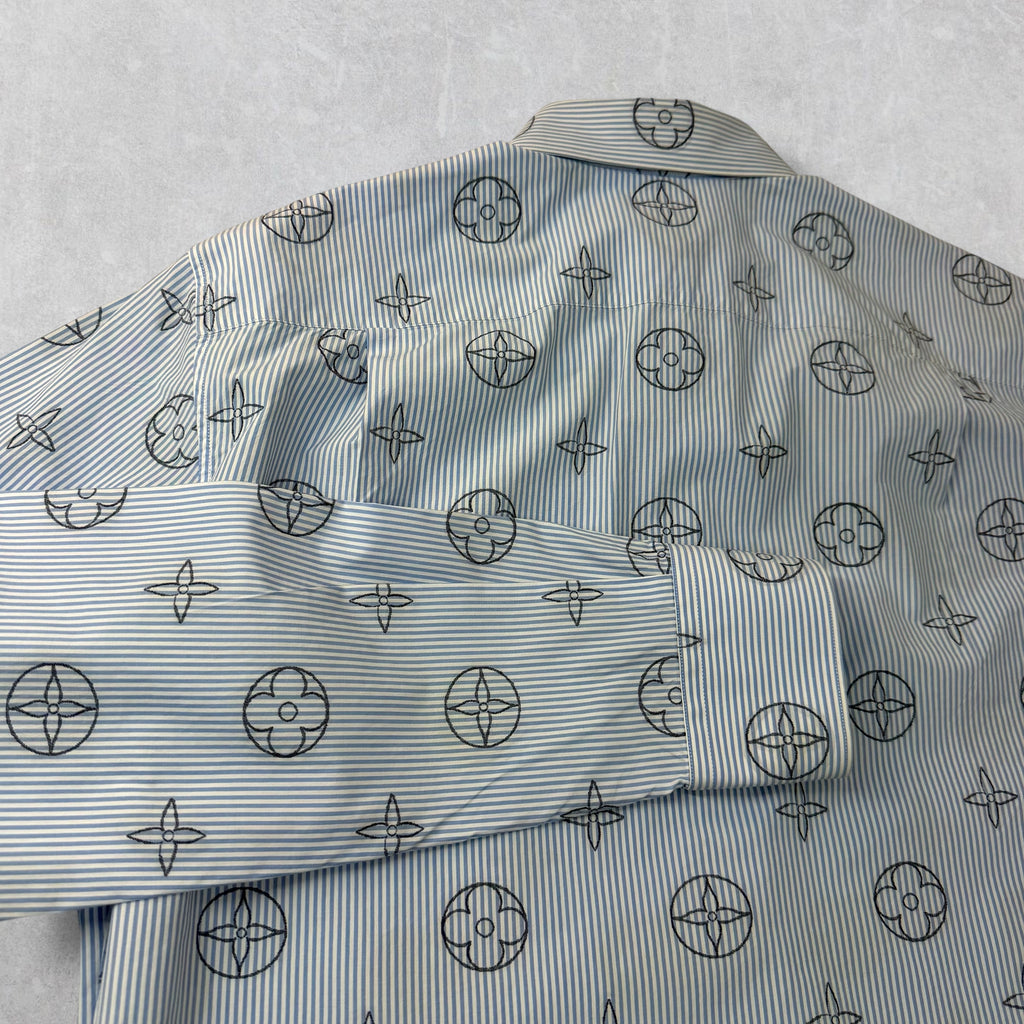 Louis Vuitton Monogram Placed Graphic Striped Shirt M