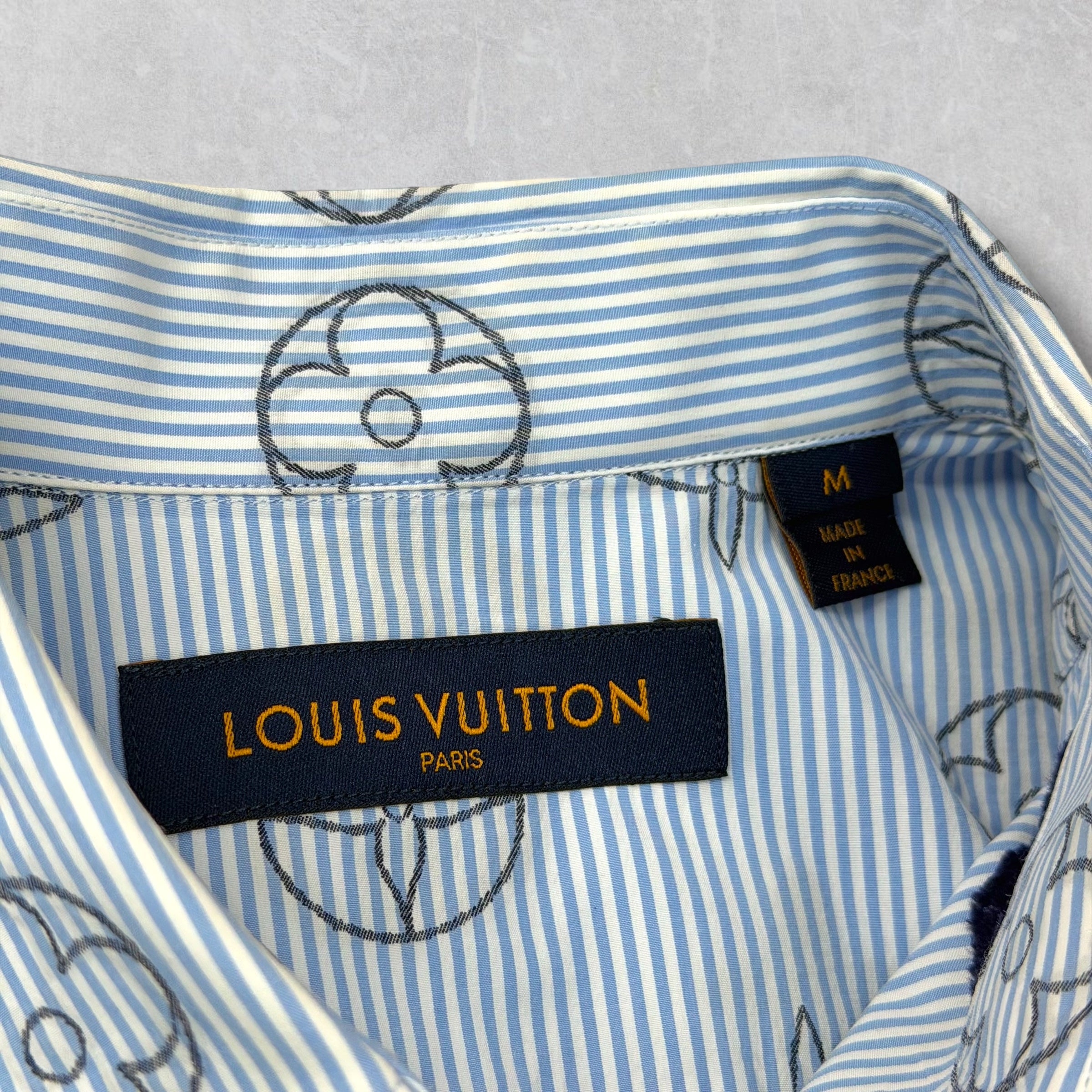 Louis Vuitton Monogram Placed Graphic Striped Shirt M