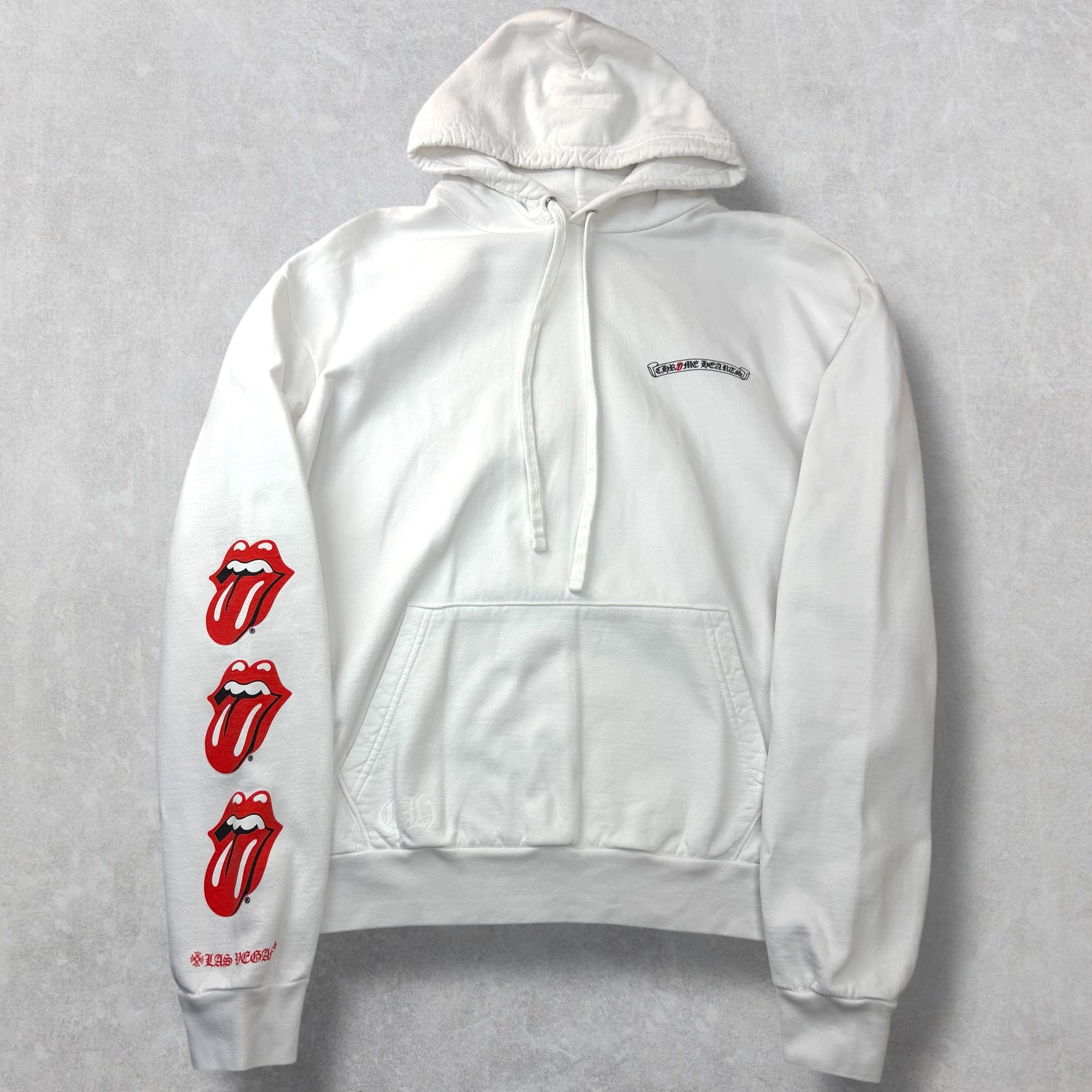 Chrome Hearts Rolling Stones White LV Lips Hoodie L