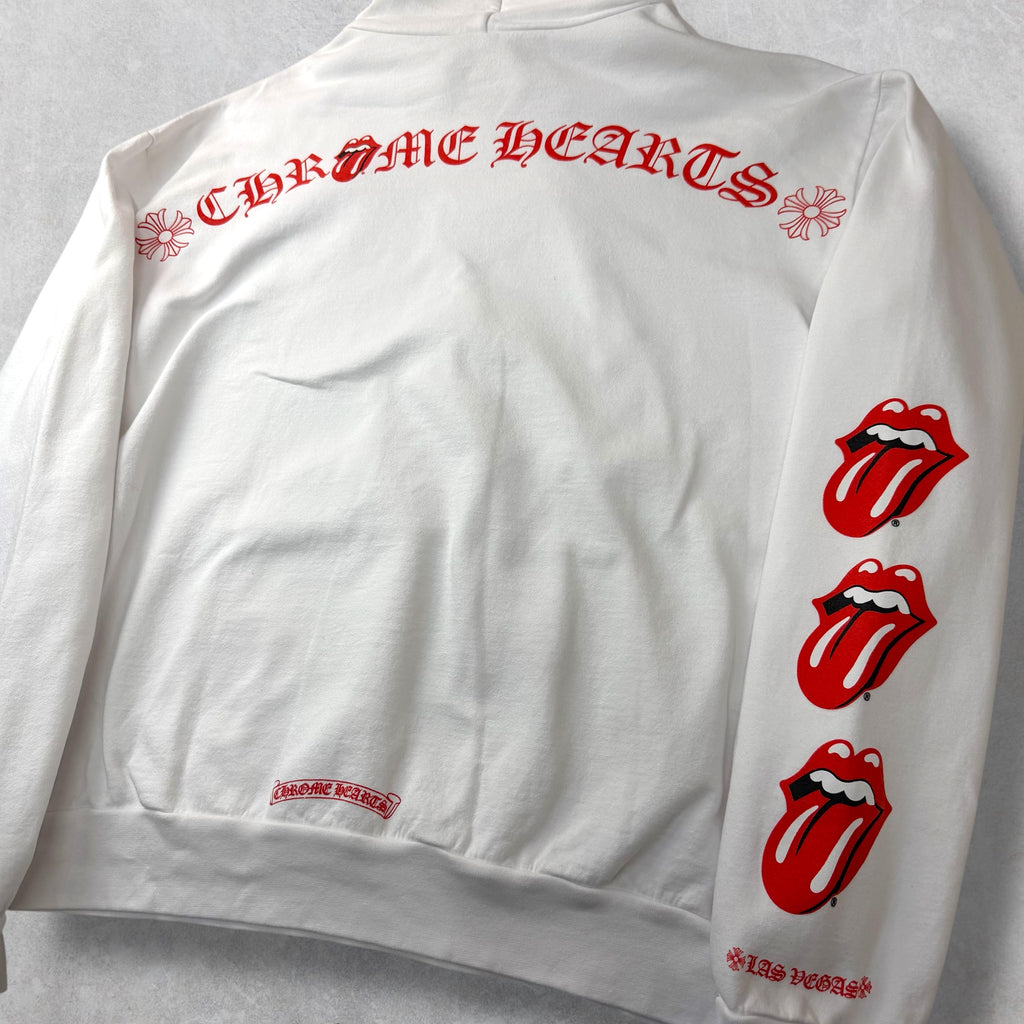 Chrome Hearts Rolling Stones White LV Lips Hoodie L